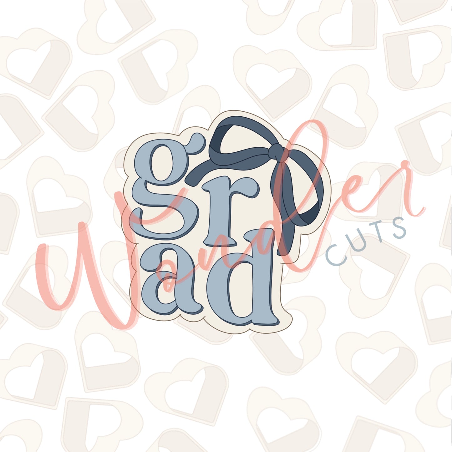 Bow Grad Plaque Cookie Cutter