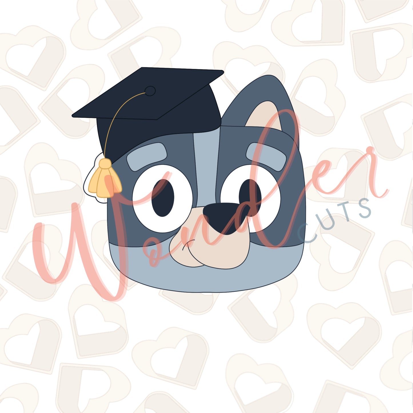 Grad Blue Dog Cookie Cutter