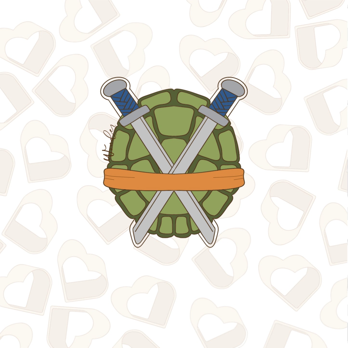 Masked Turtle Shell Cookie Cutter