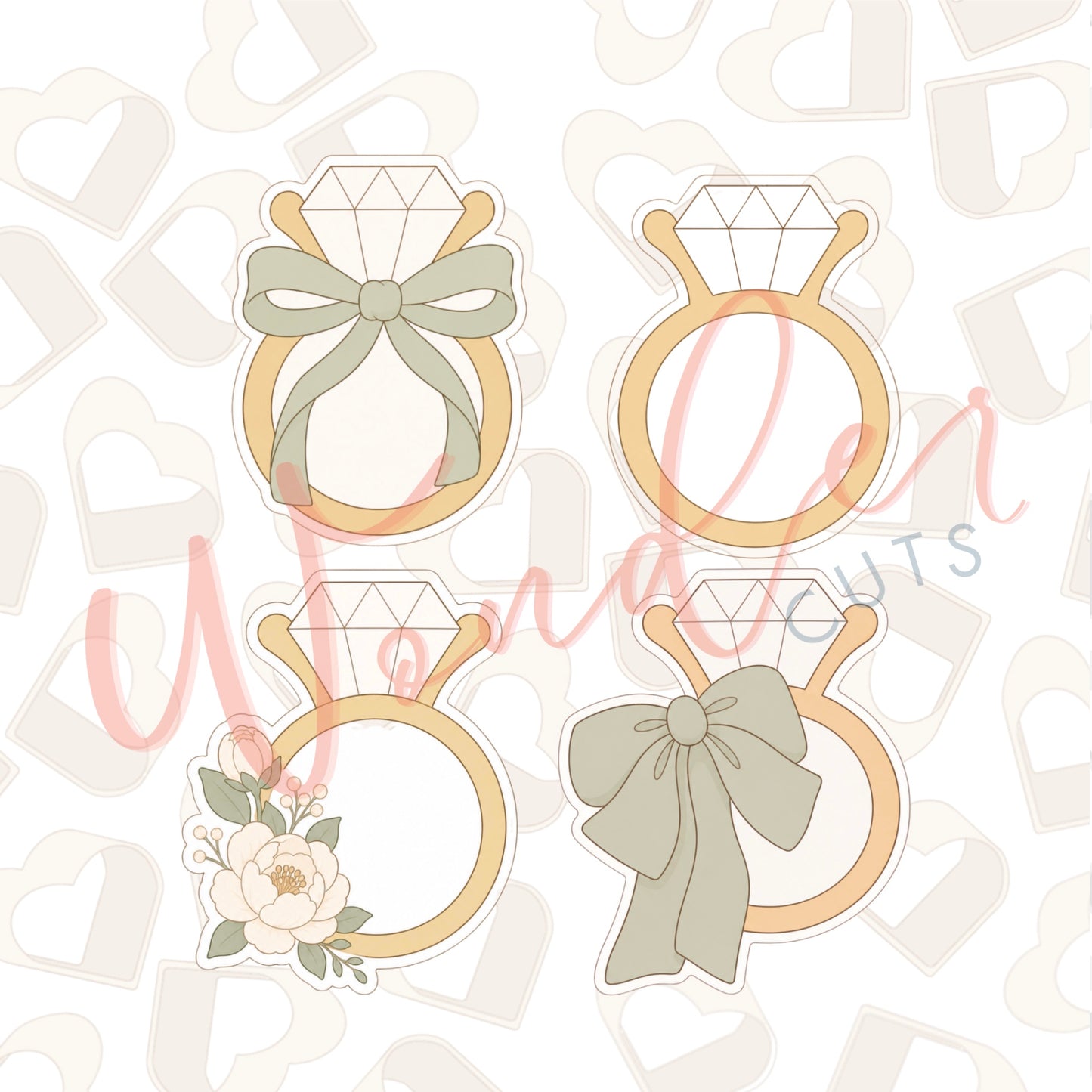 Wedding Ring Bundle Cookie Cutters Set of 4