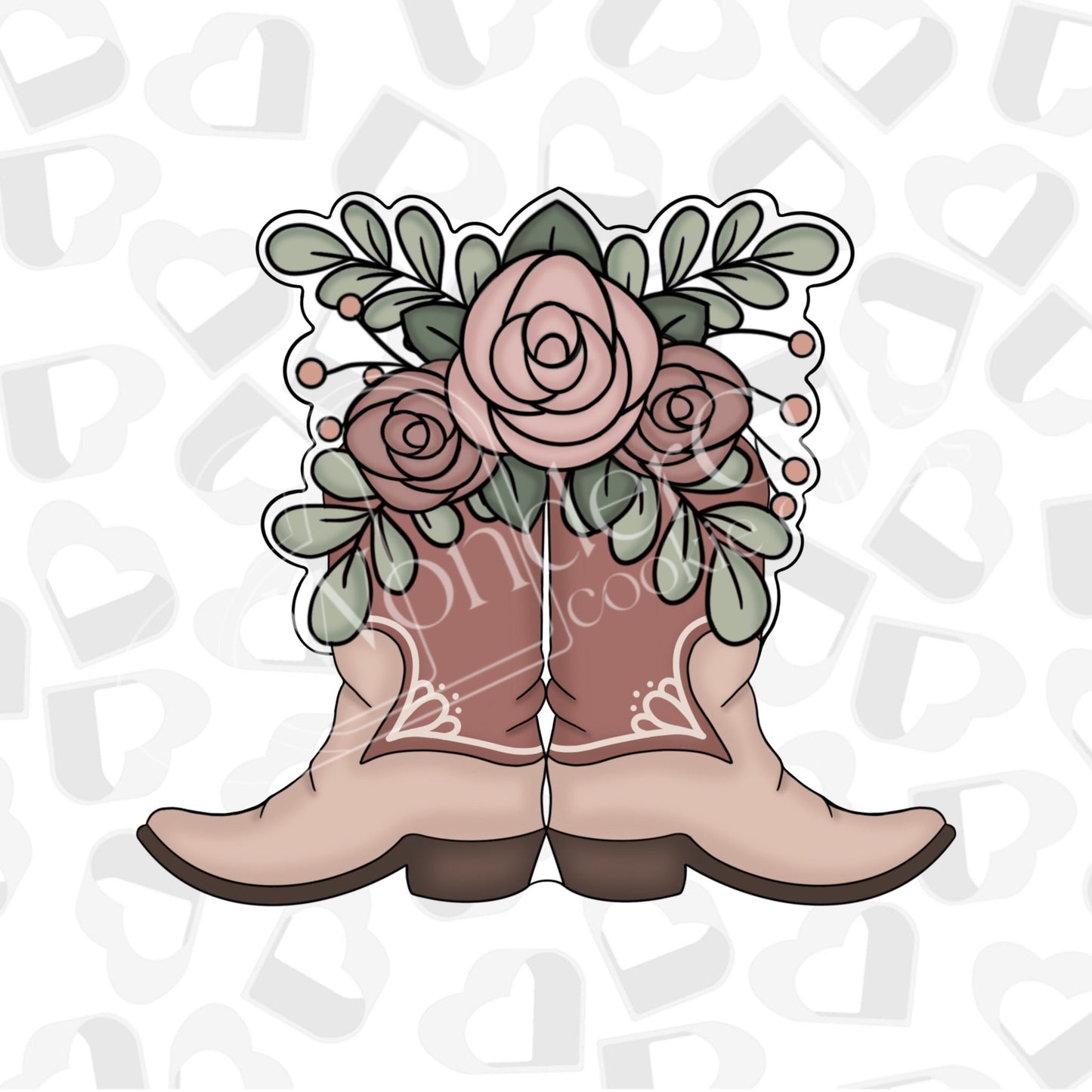 Floral Boots Cookie Cutter