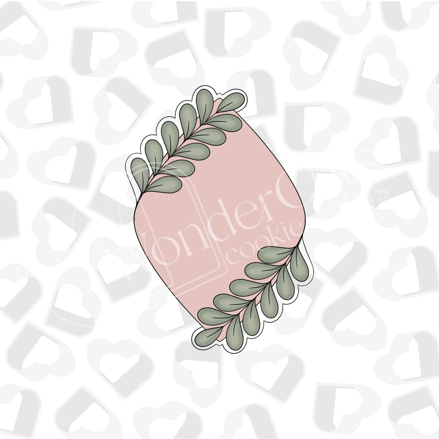 Greenery Rounded Diamond Cookie Cutter