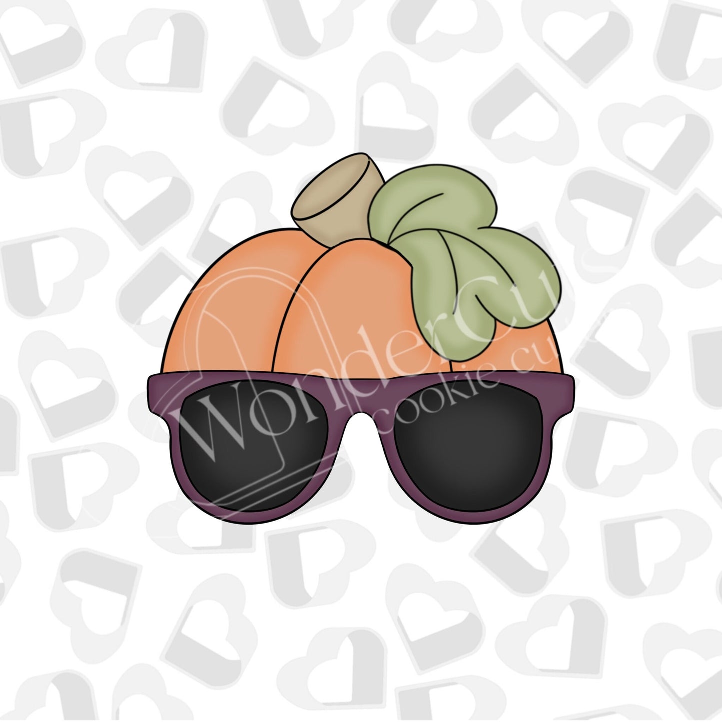 Pumpkin Head with Sunglasses Cookie Cutter