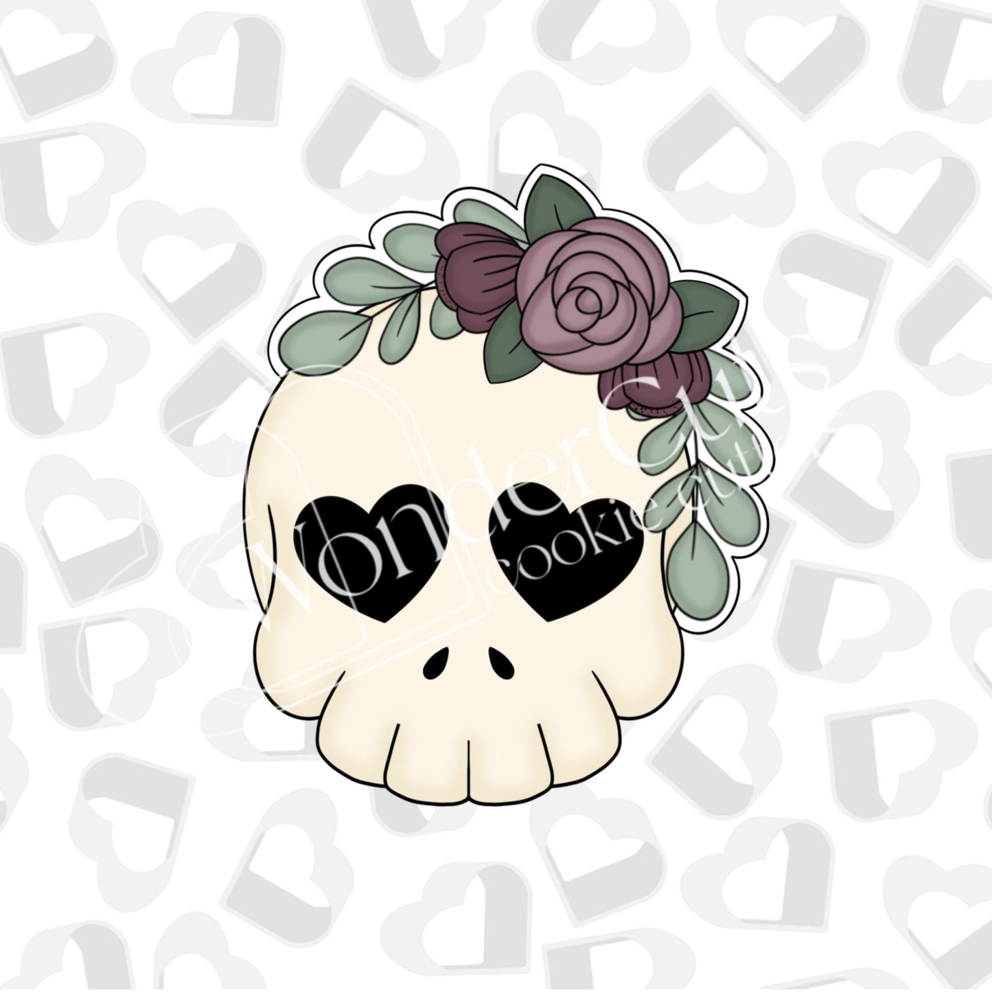 Cute Floral Skull Cookie Cutter