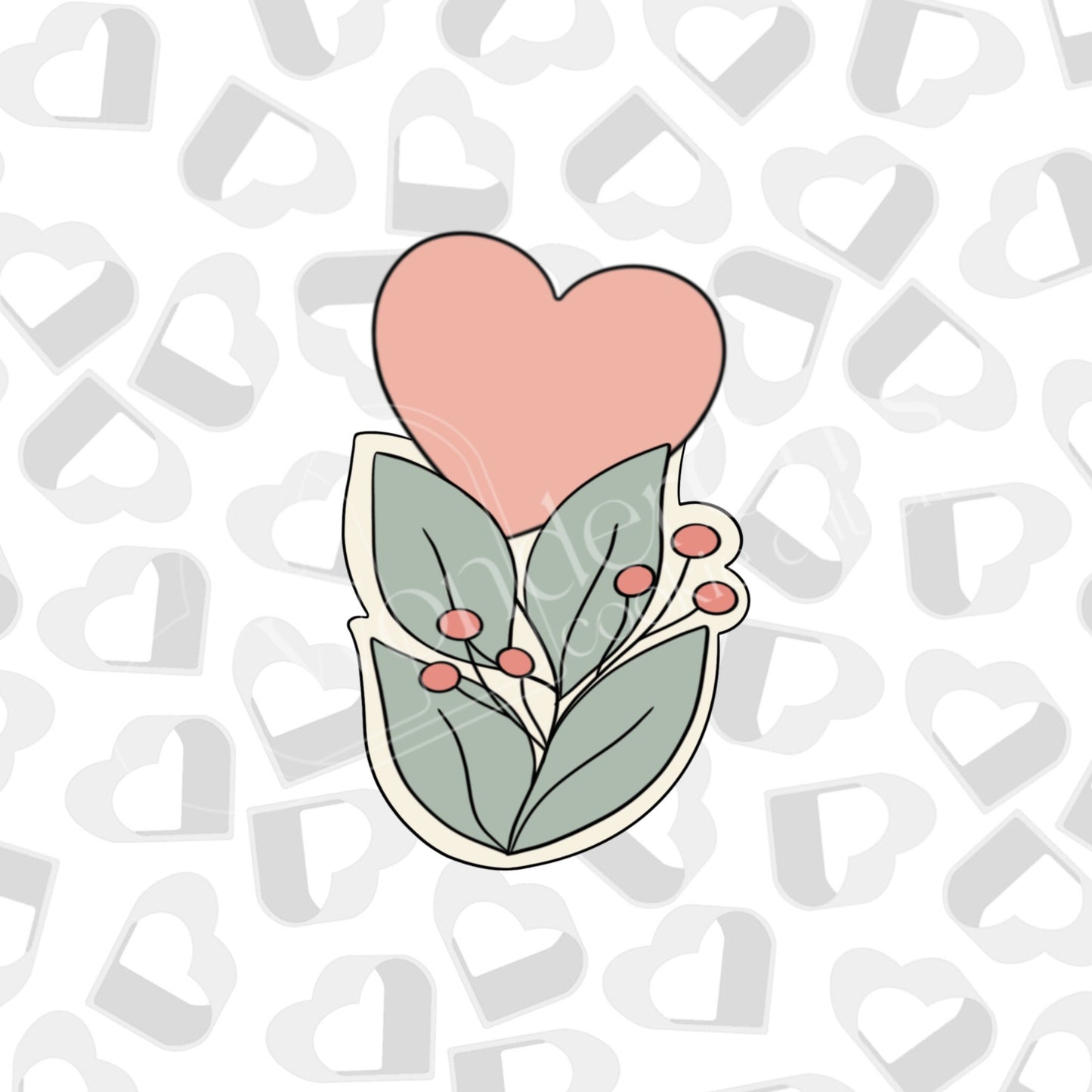 Blooming Heart -Cookie Cutter