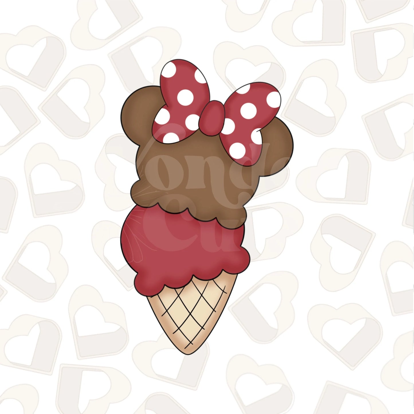 Girl Mouse Ear Double Scoop Cookie Cutter