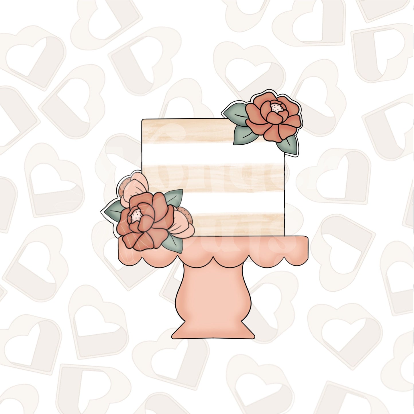 Floral Birthday Cake Cookie Cutter
