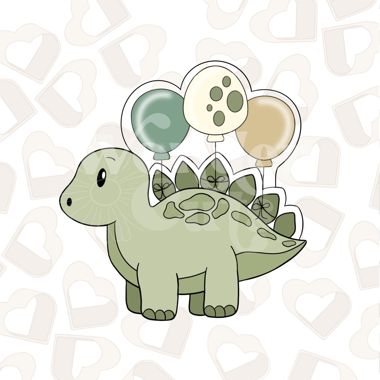 Balloon Stegosaurus Dinosaur Cookie Cutter