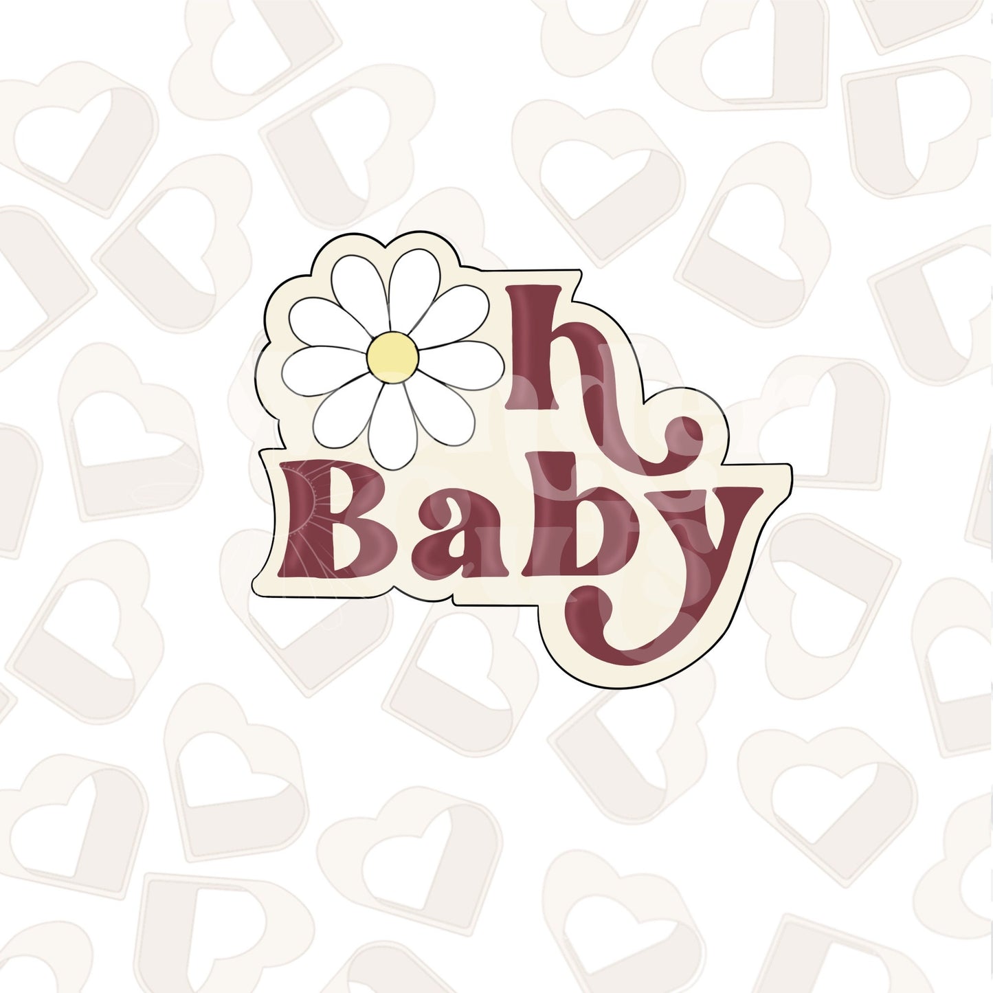 Oh Baby Daisy Plaque Cookie Cutter