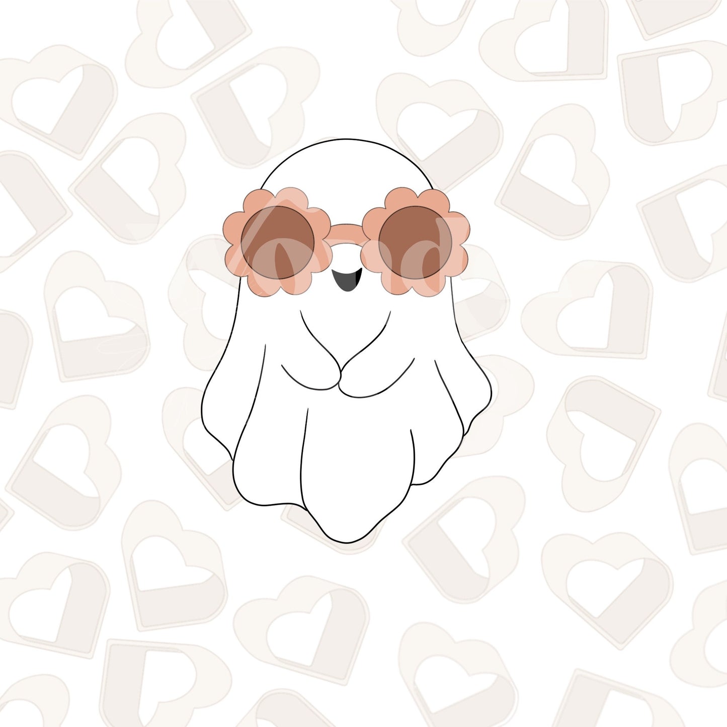 Ghost Wearing Flower Sunglasses Cookie Cutter