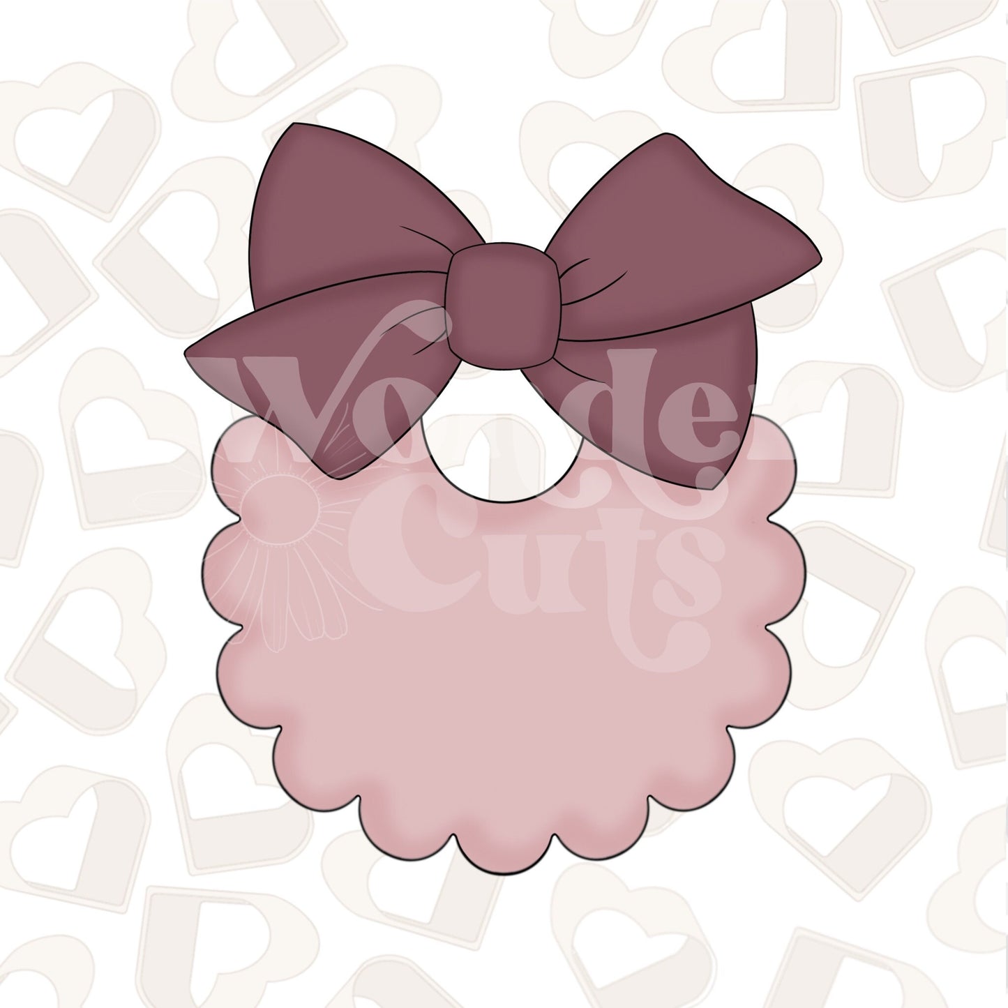 Scalloped Bib w/ Bow 2 Cookie Cutter