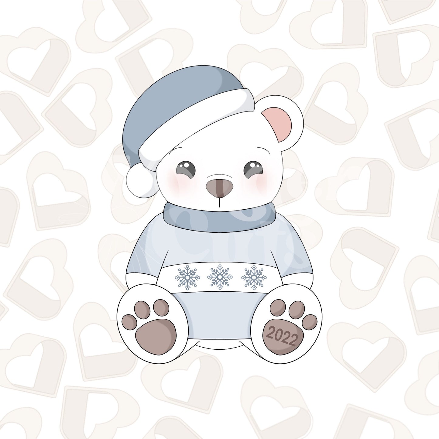 2022 Christmas Teddy Bear Cookie Cutter