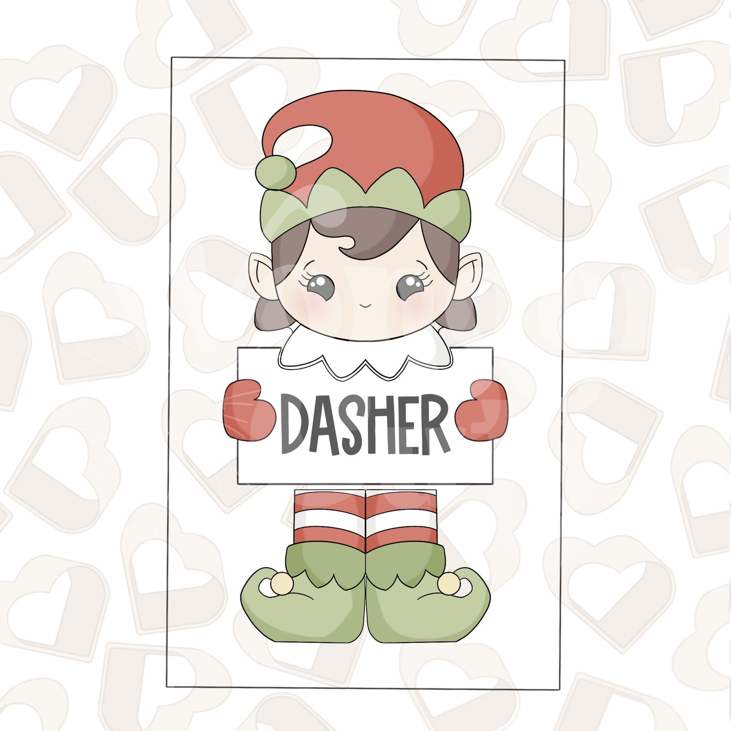 Girl Elf with Plaque Cookie Cutter