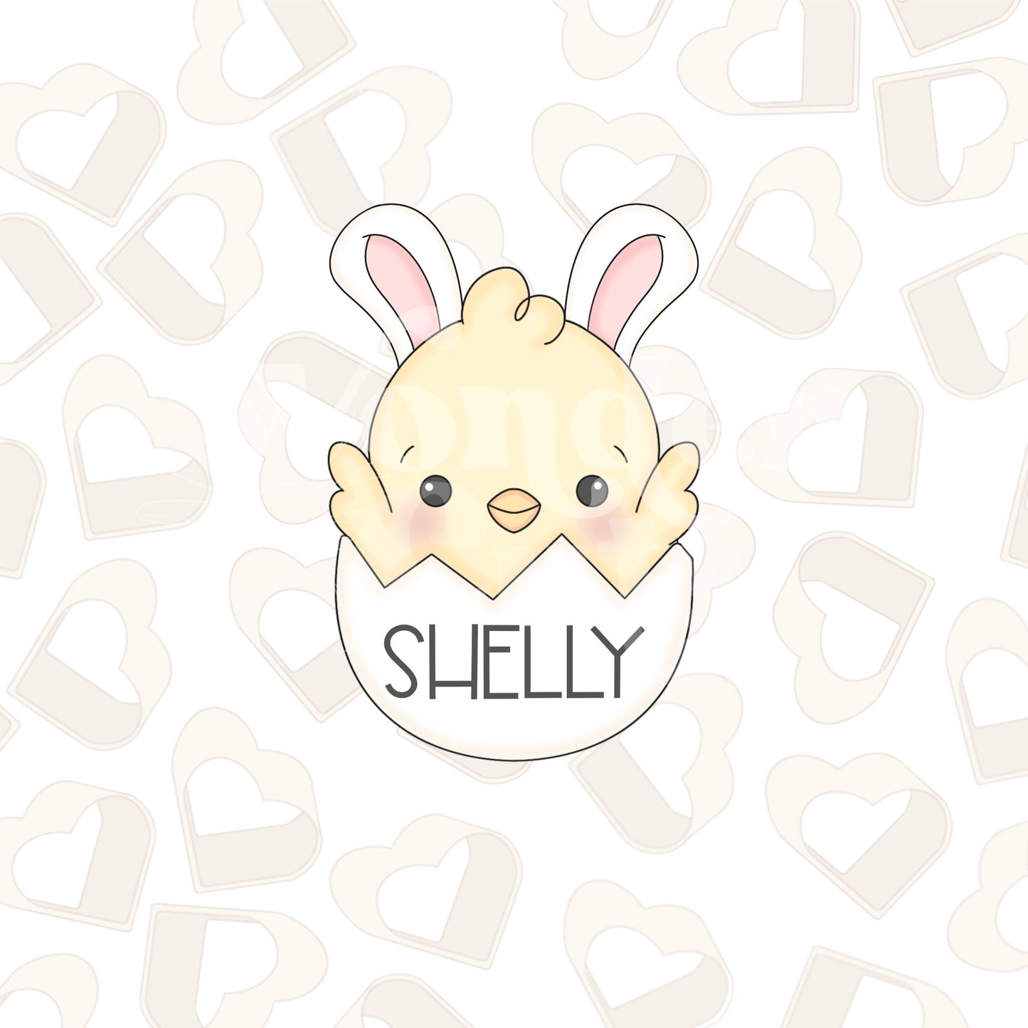 Happy Chick With Bunny Ears Cookie Cutter