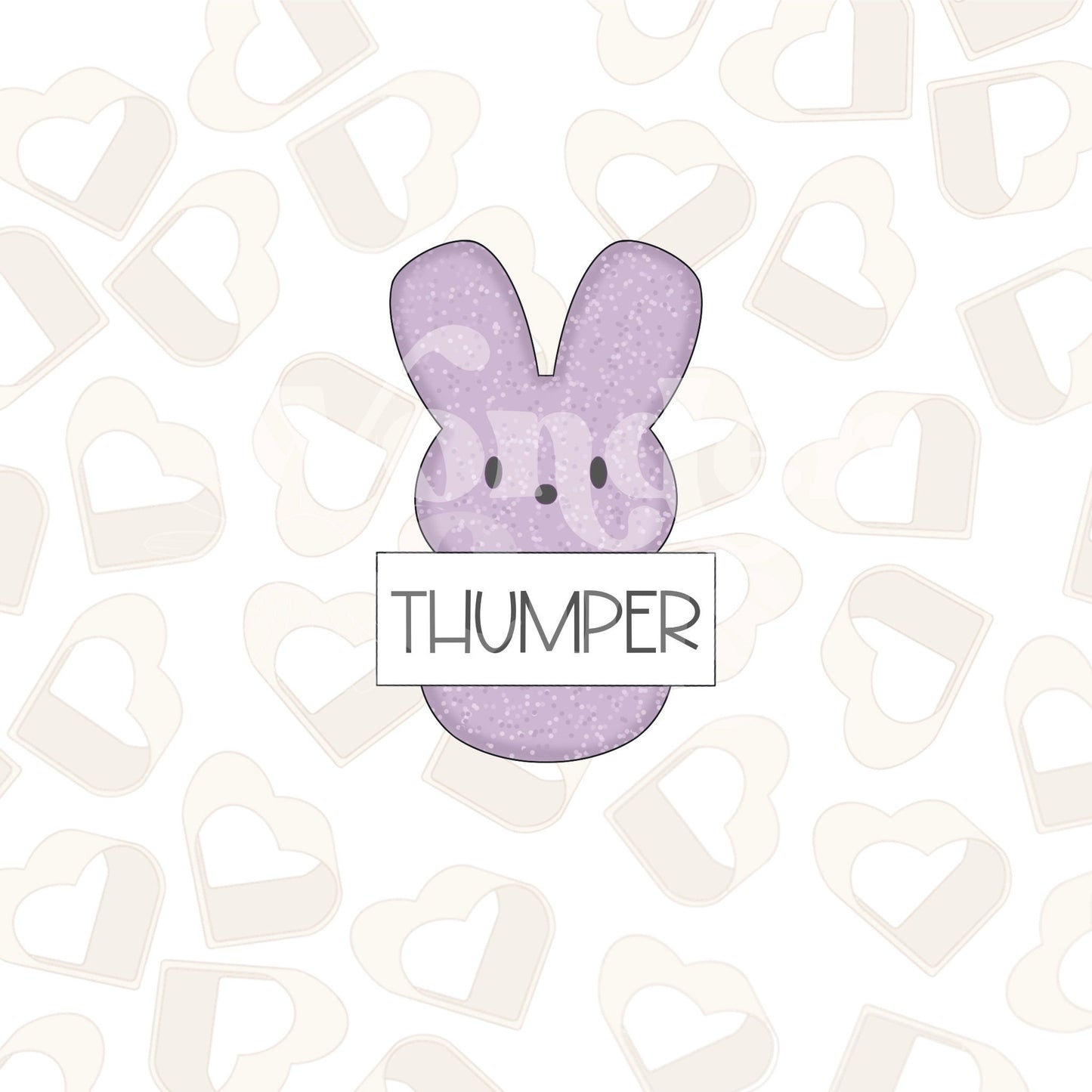 Marshmallow Bunny Name Plaque Cookie Cutter