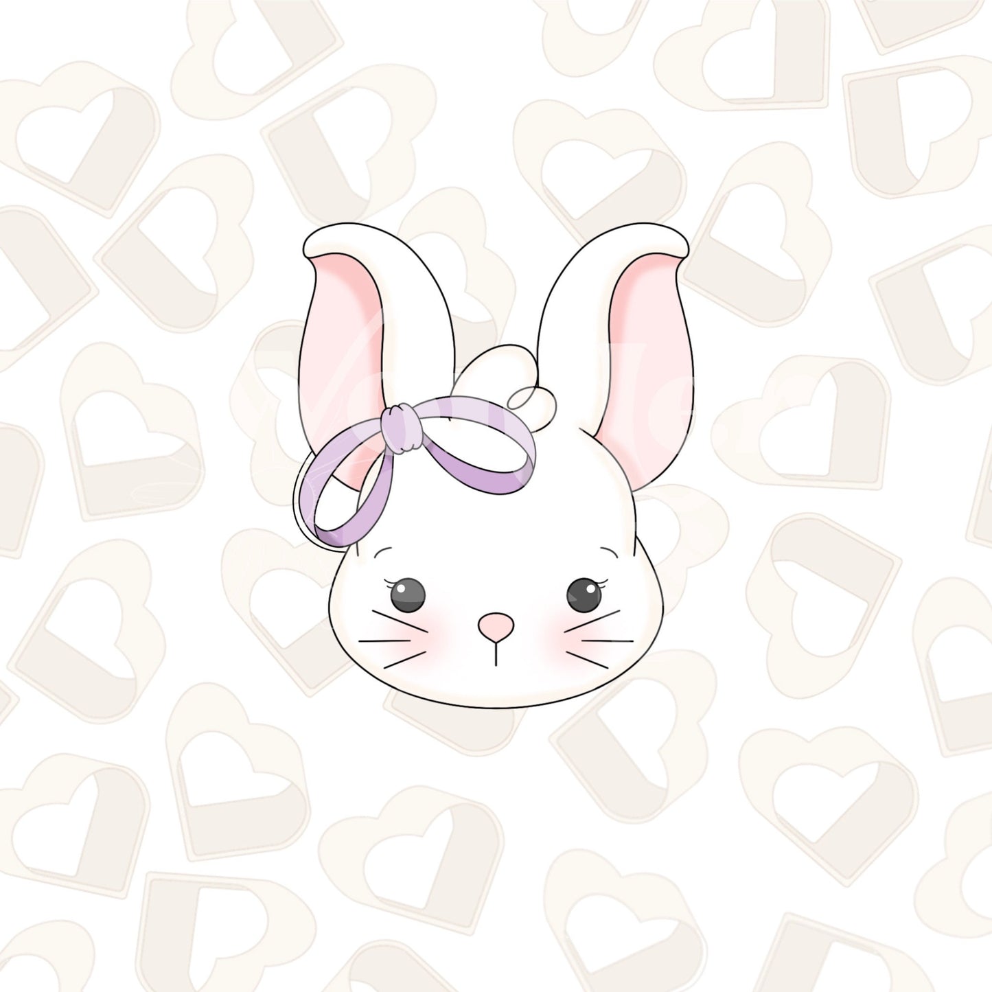 Girly Bunny Head Cookie Cutter
