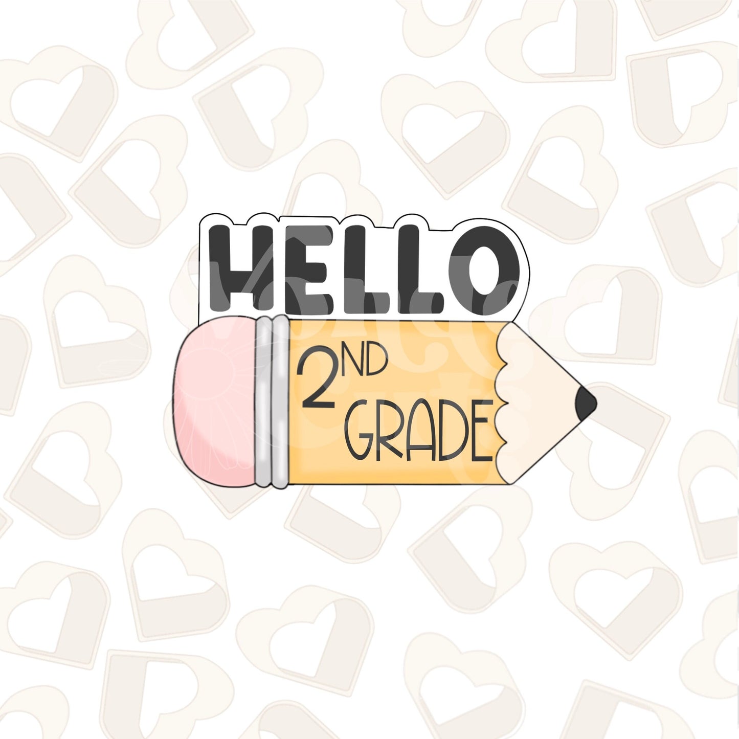 Hello Pencil Plaque Cookie Cutter