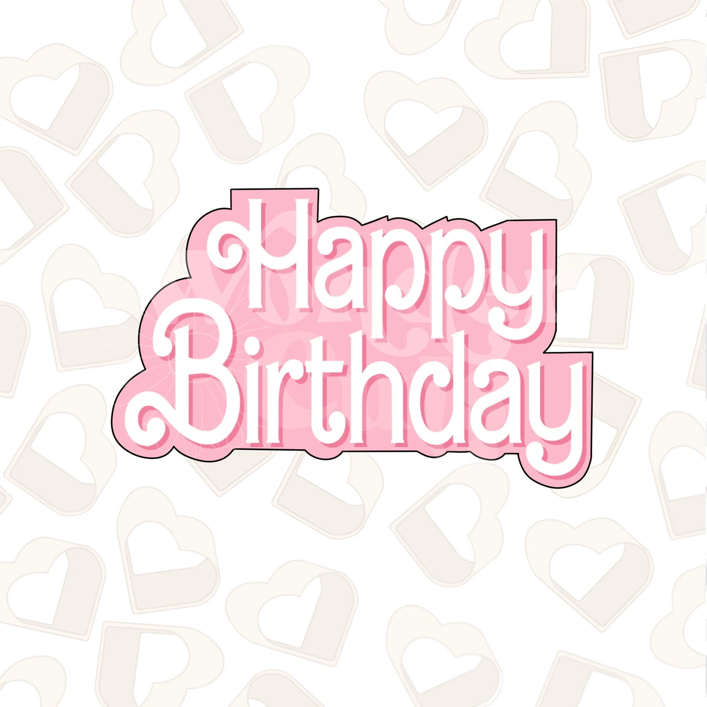 Happy Birthday Curly Font Cookie Cutter