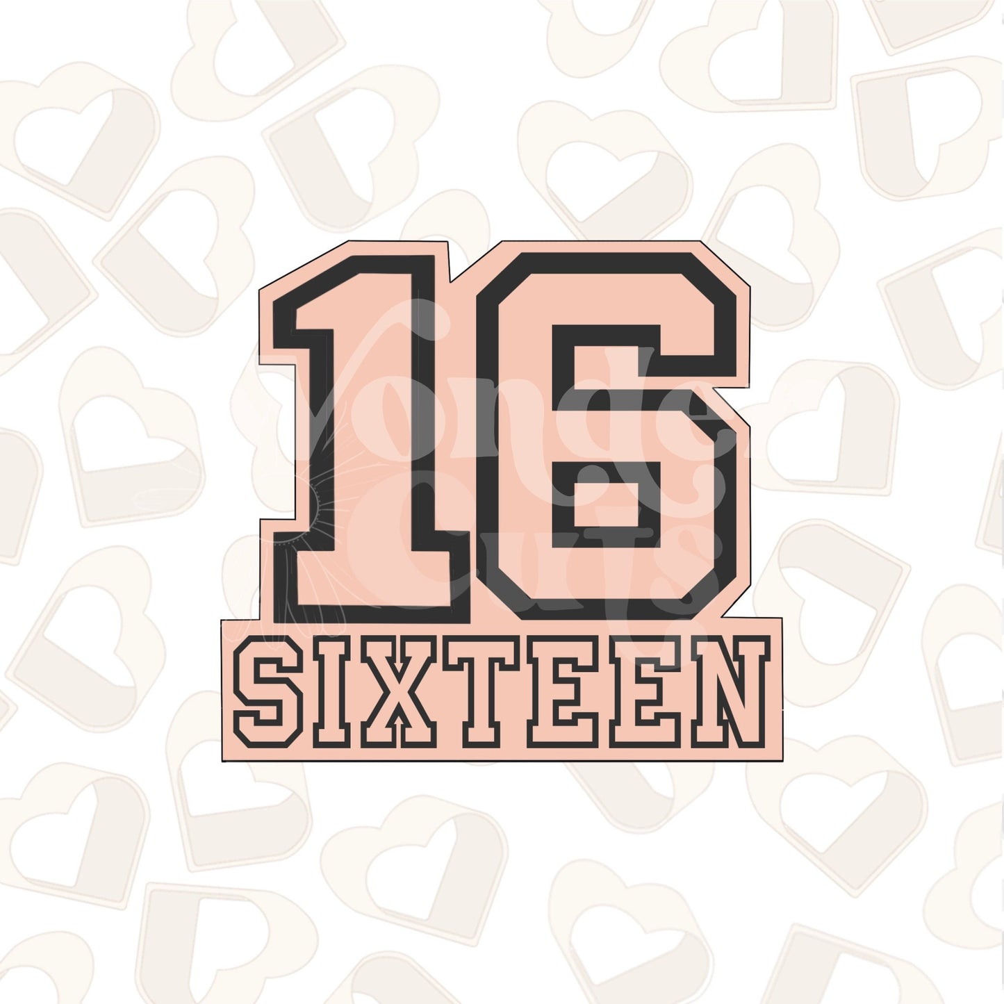 Varsity Number 16 Cookie Cutter