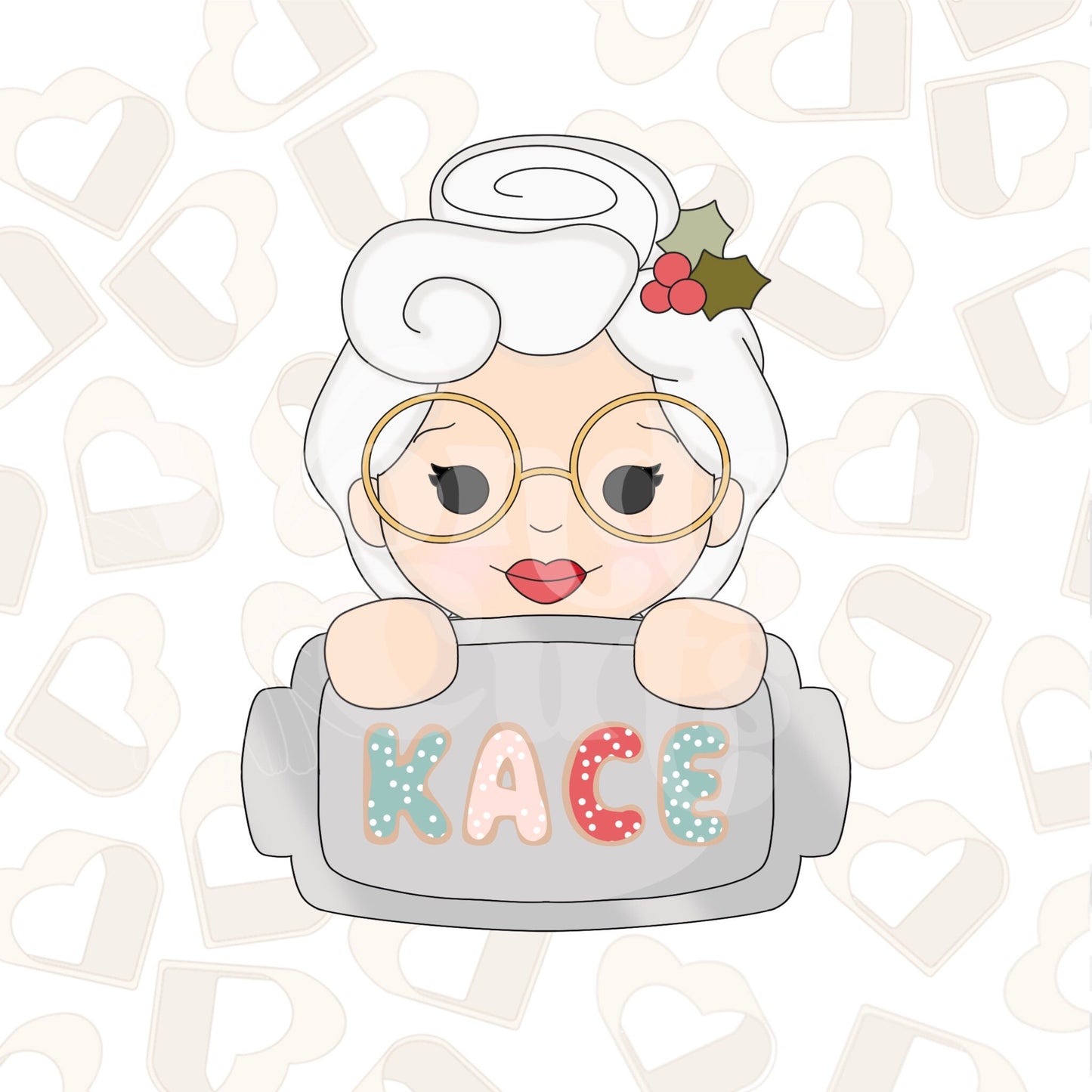 Mrs. Claus Name Plaque Cookie Cutter