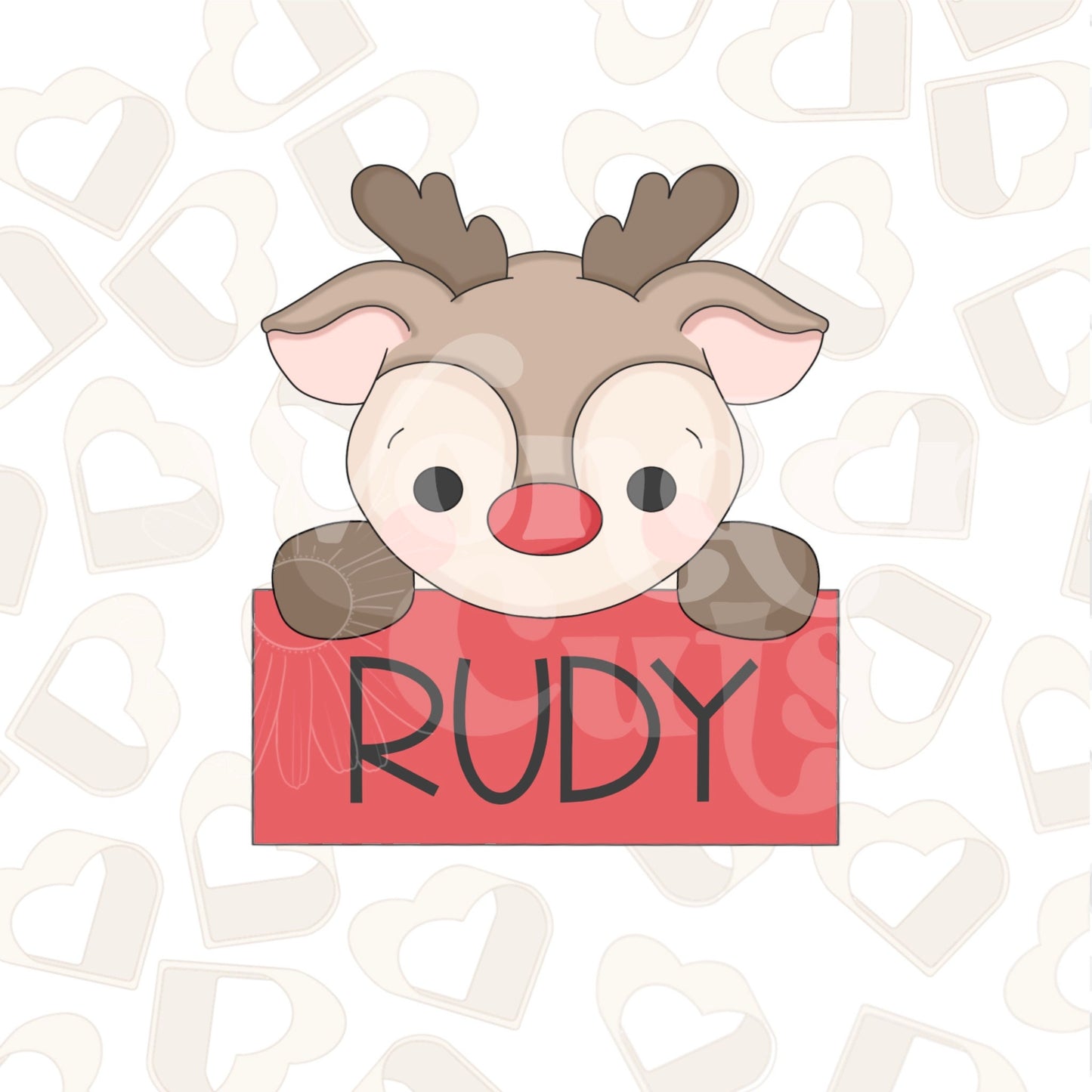 Reindeer Name Plaque Cookie Cutter