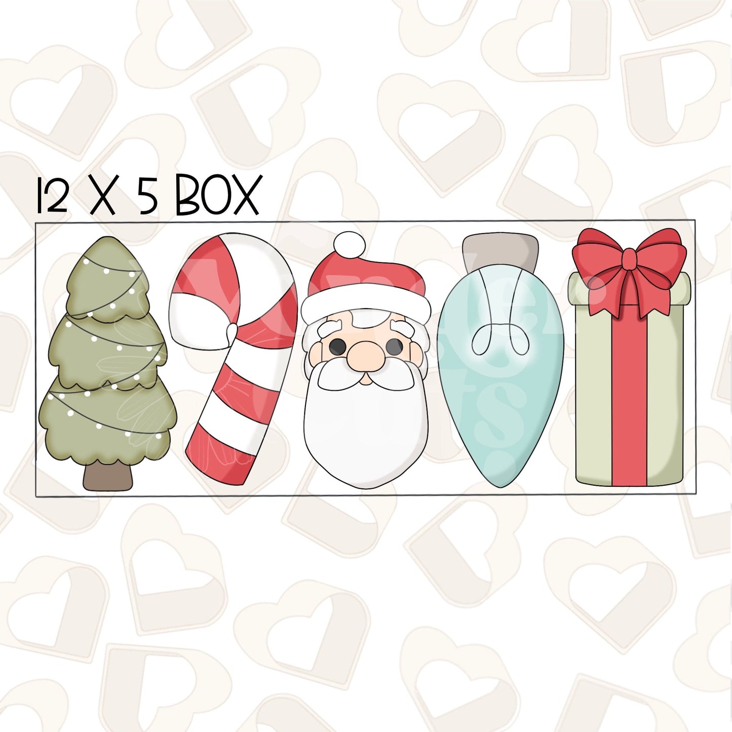 Tall Christmas Sticks Set of 5 Cookie Cutter- Christmas Cookie Cutters