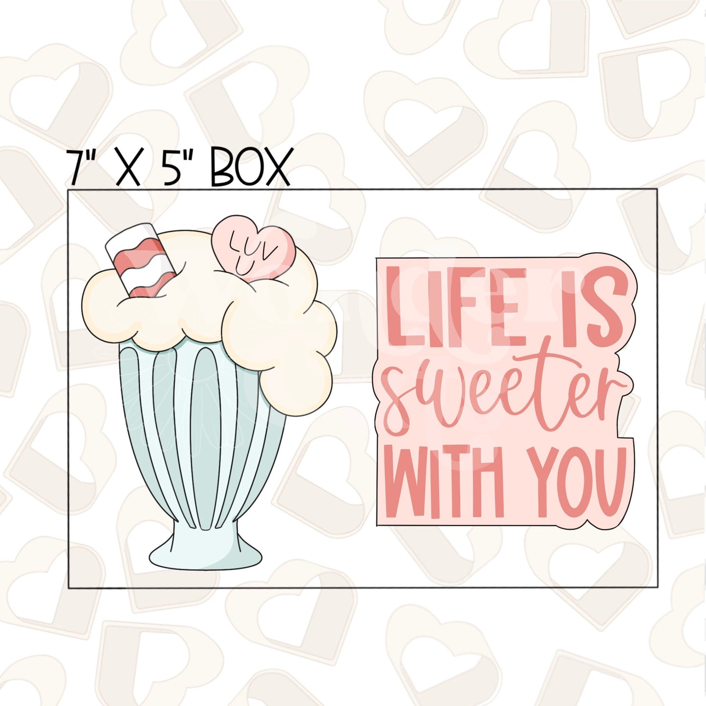Valentine Milkshake Set of 2 Cookie Cutter