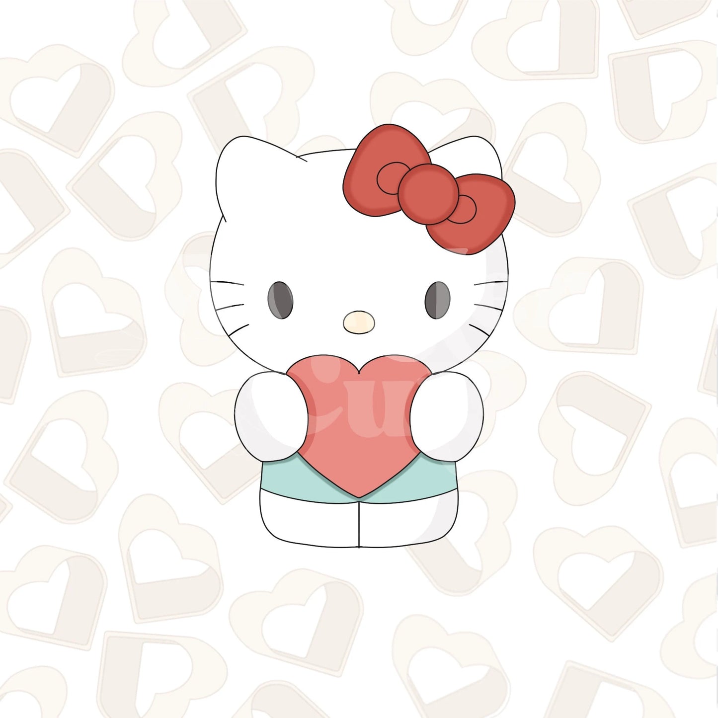 Valentine Kawaii Kitty Cookie Cutter