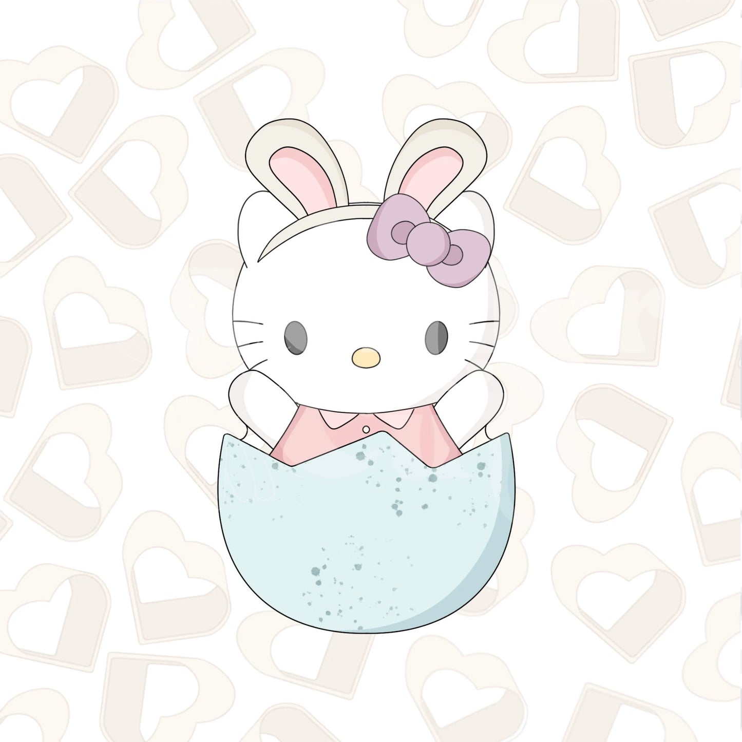 Easter Kawaii Kitty in Egg Cookie Cutter
