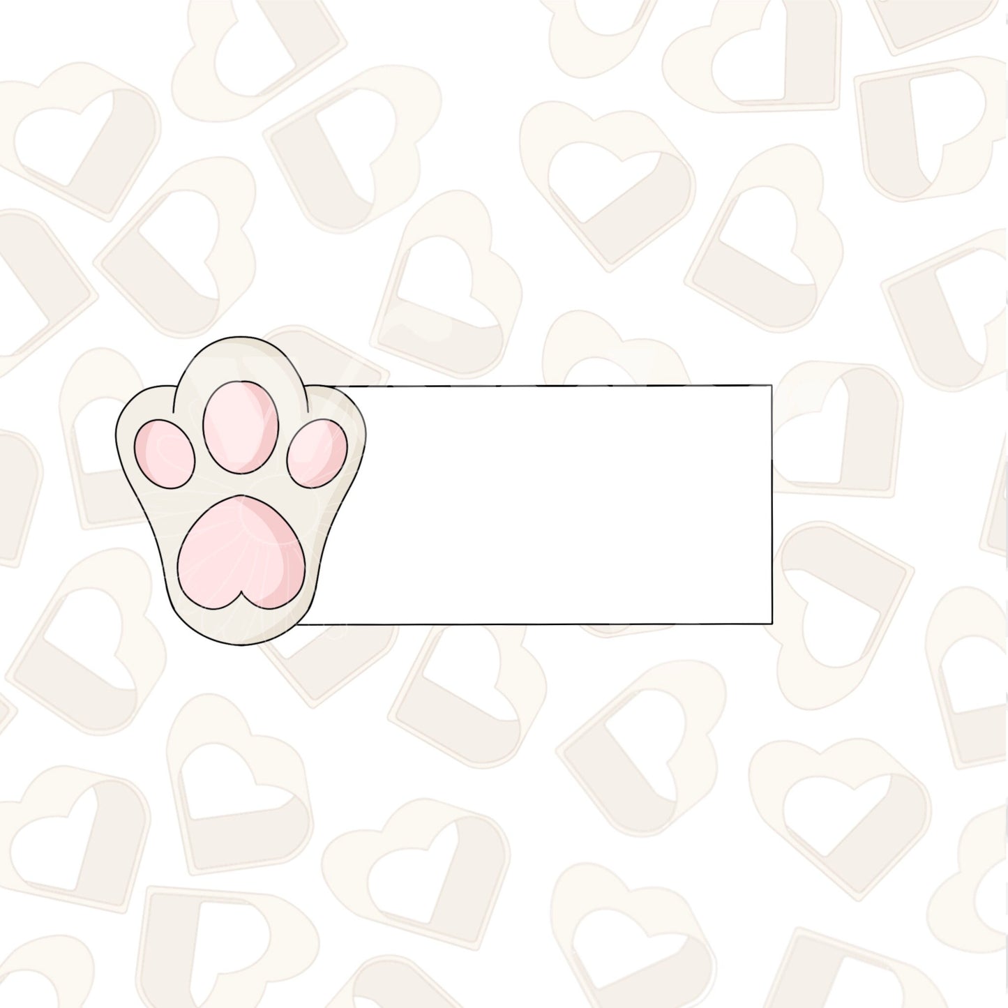 Bunny Foot Name Tag Cookie Cutter