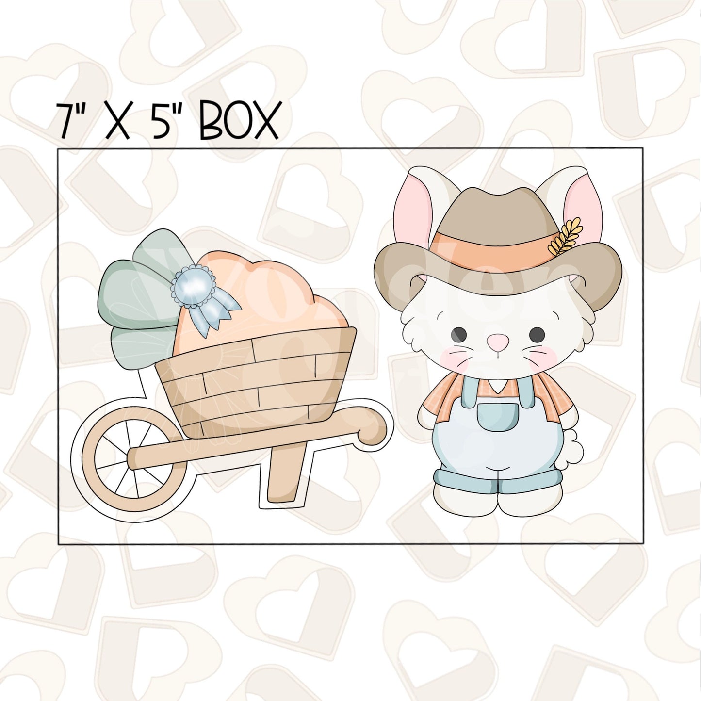 Farmer Bunny with Carrot in Wheelbarrow Set of 2 Cookie Cutter