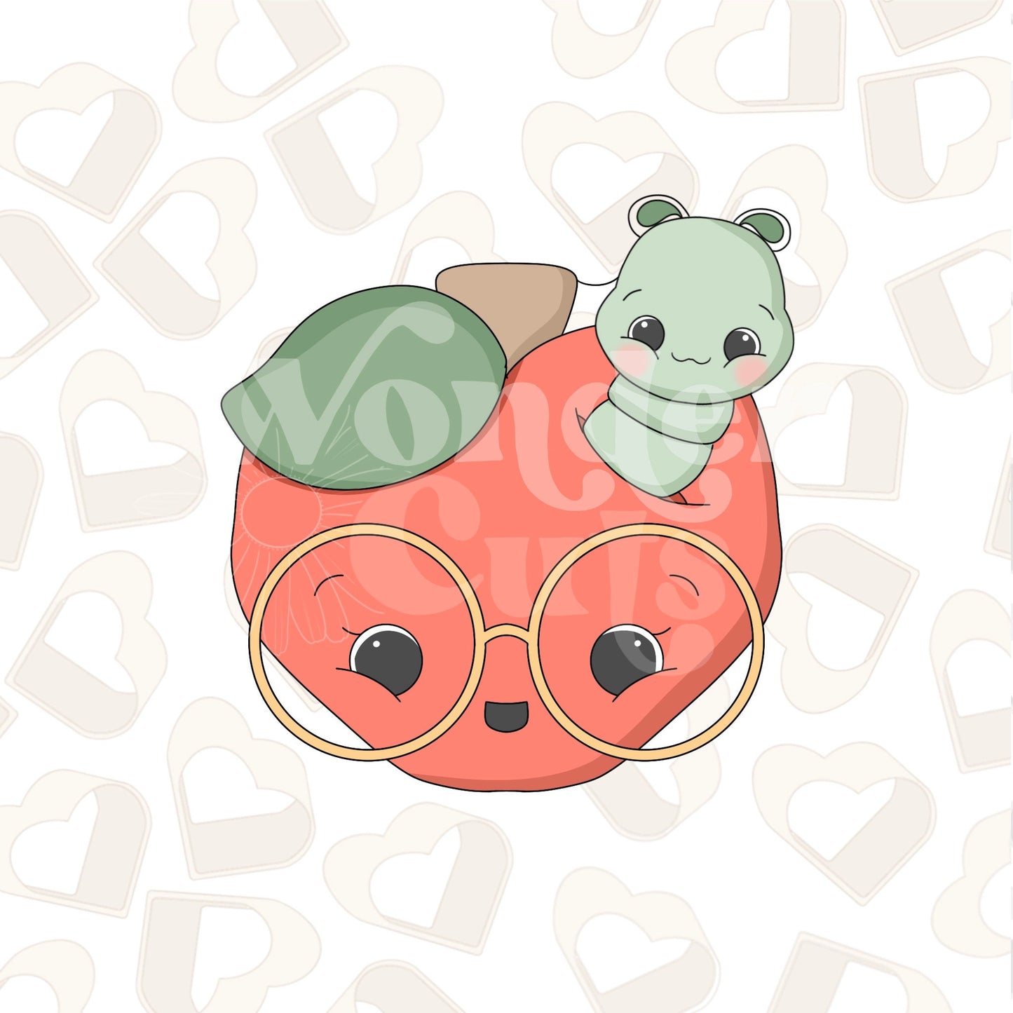 Nerdy Apple with Worm Cookie Cutter