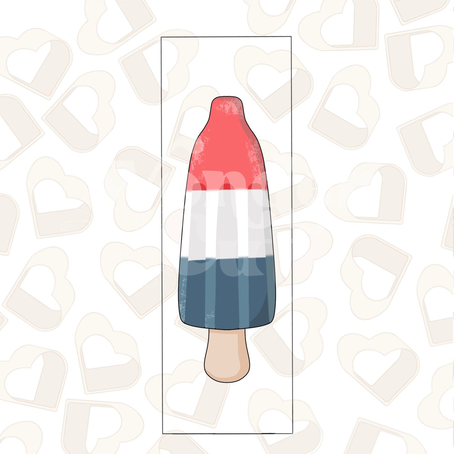 Long Patriotic Popsicle Cookie Cutter