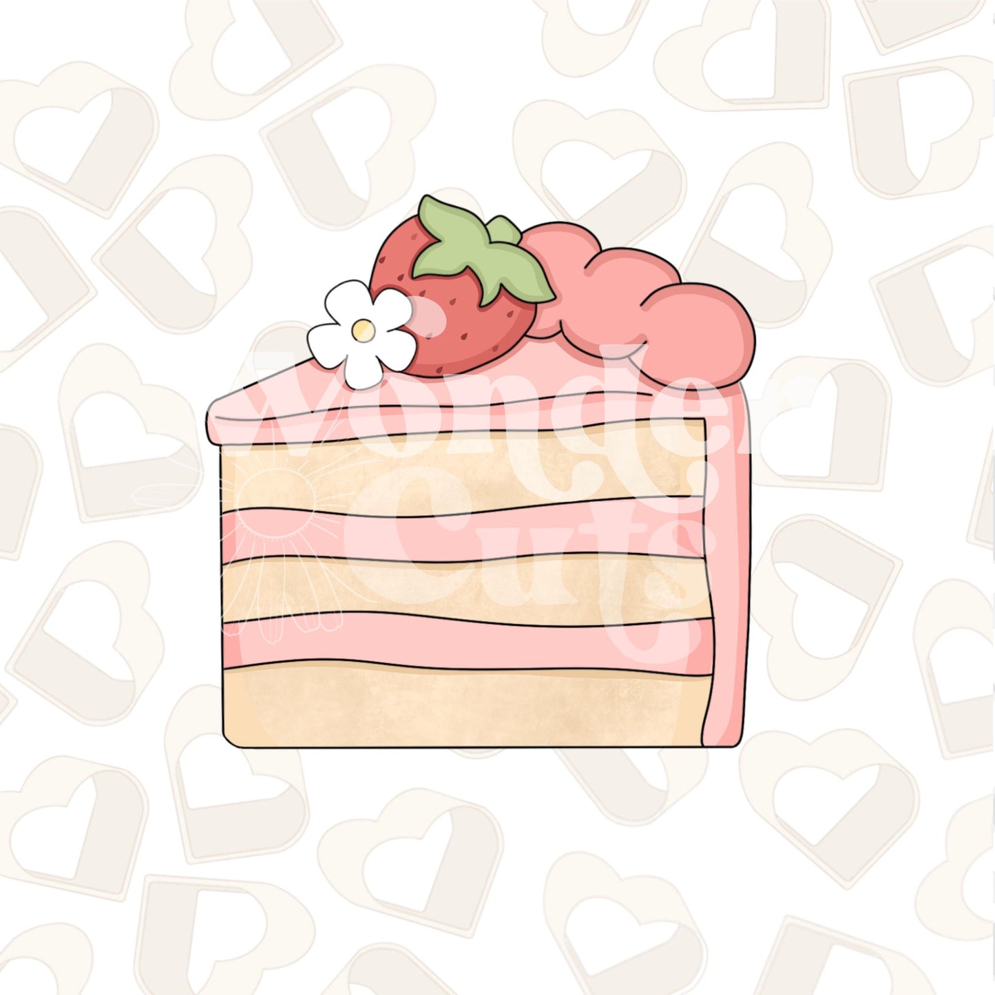 Strawberry Cake Slice Cookie Cutter