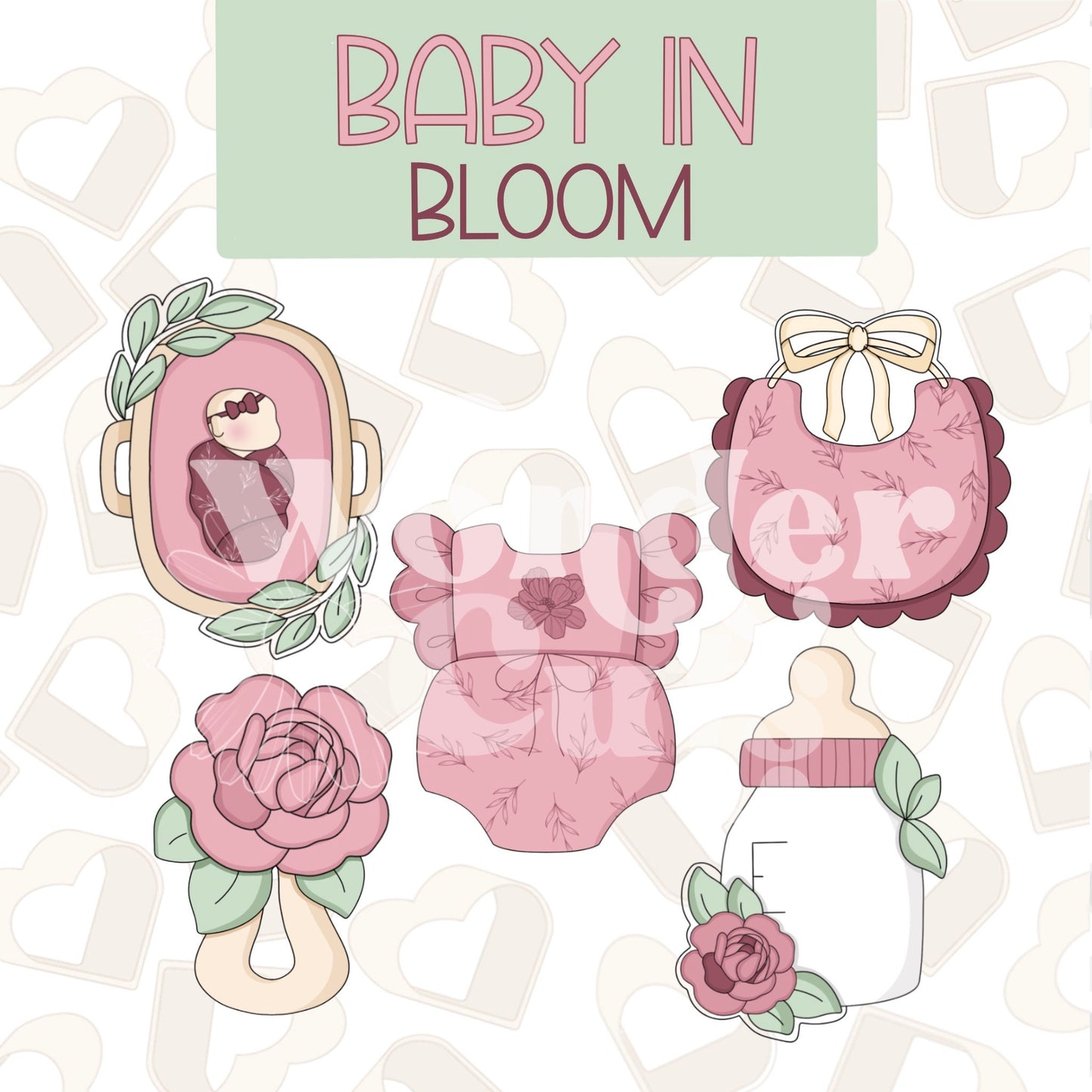 Baby in Bloom Collection- Set of 5 - Baby Cookie Cutter