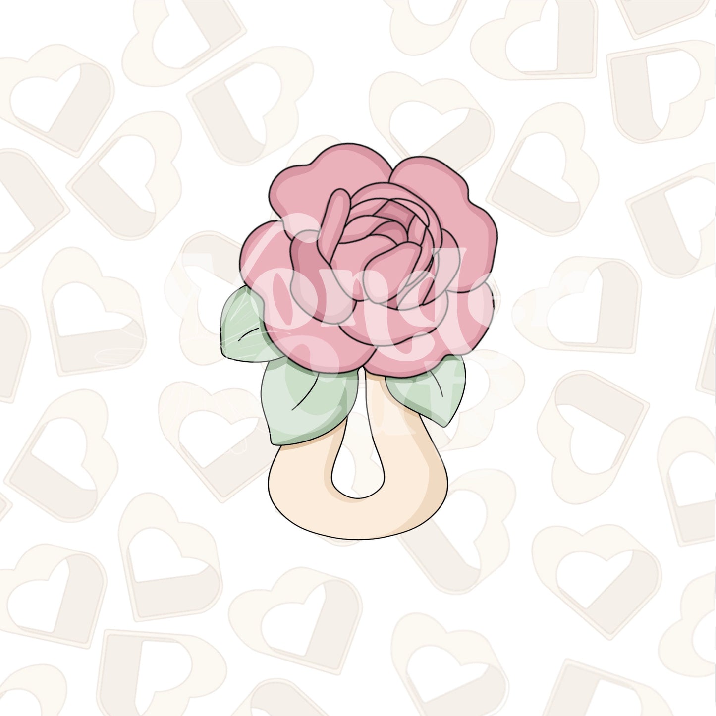Floral Baby Rattle Cookie Cutter