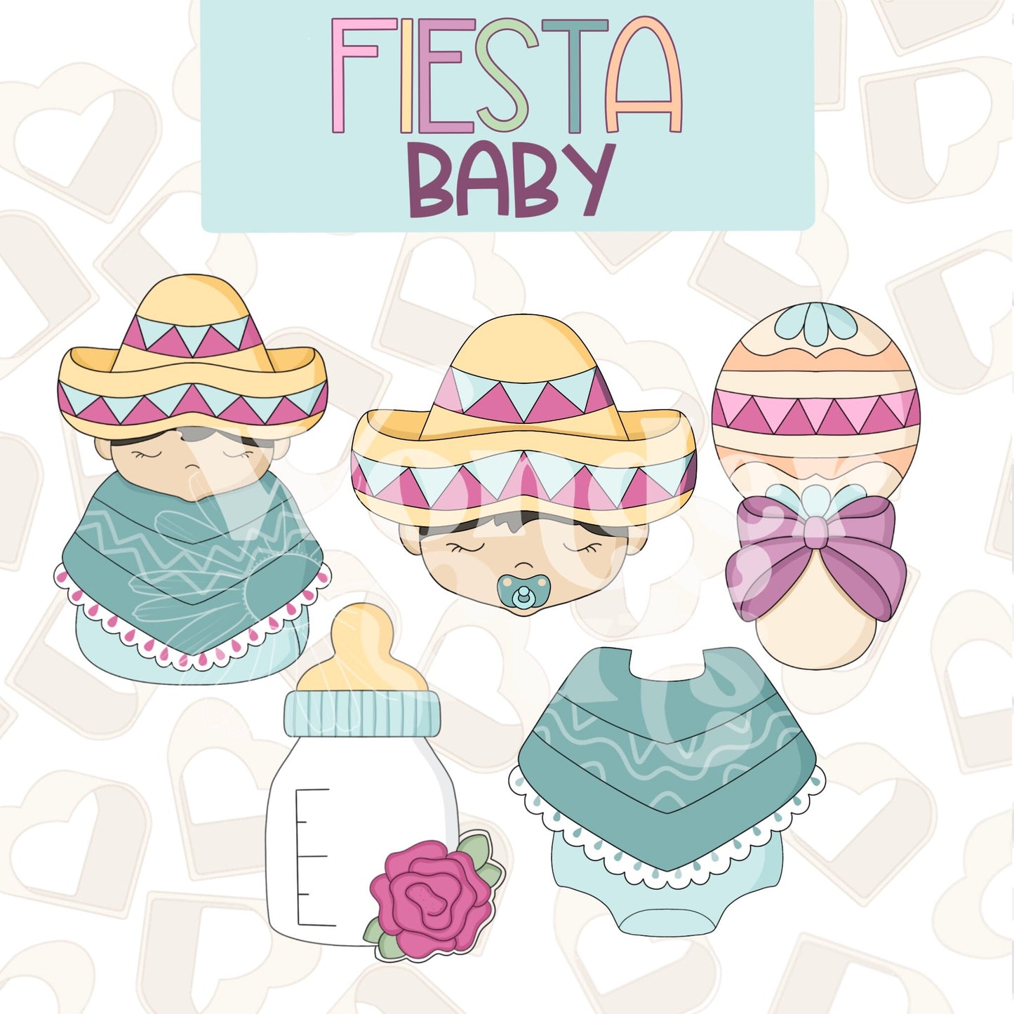Fiesta Baby Collection- Set of 5 - Baby Cookie Cutter