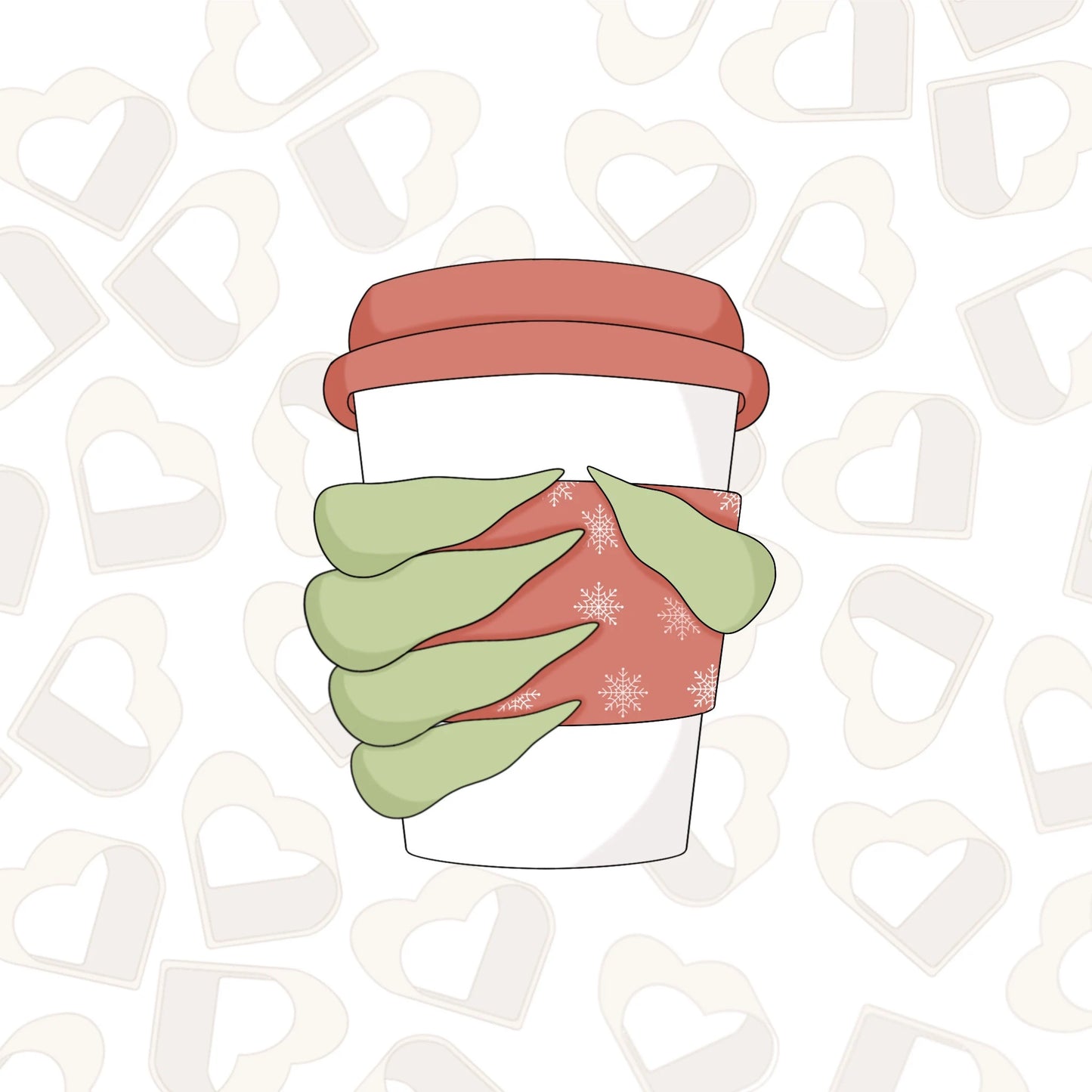 Fuzzy Green Coffee Cup Cookie Cutter