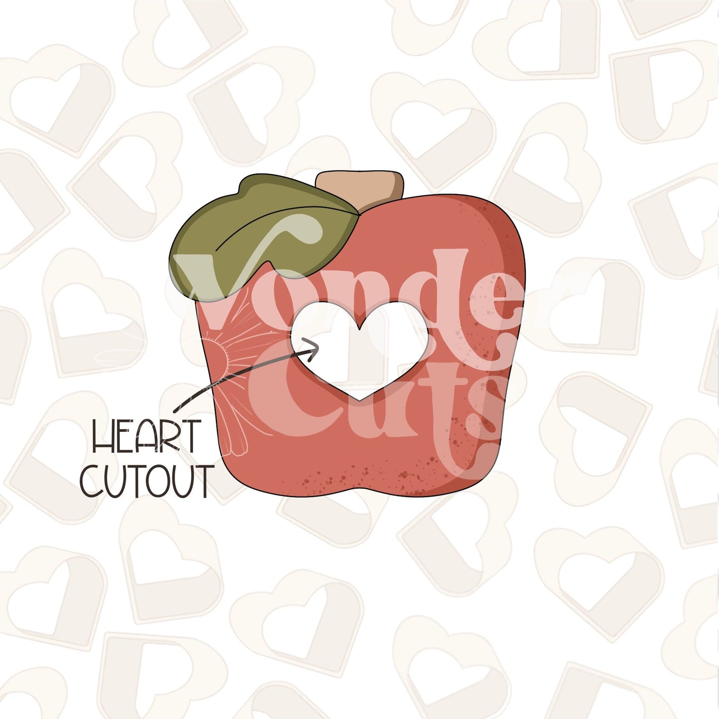 Squared Apple with Cutout Cookie Cutter
