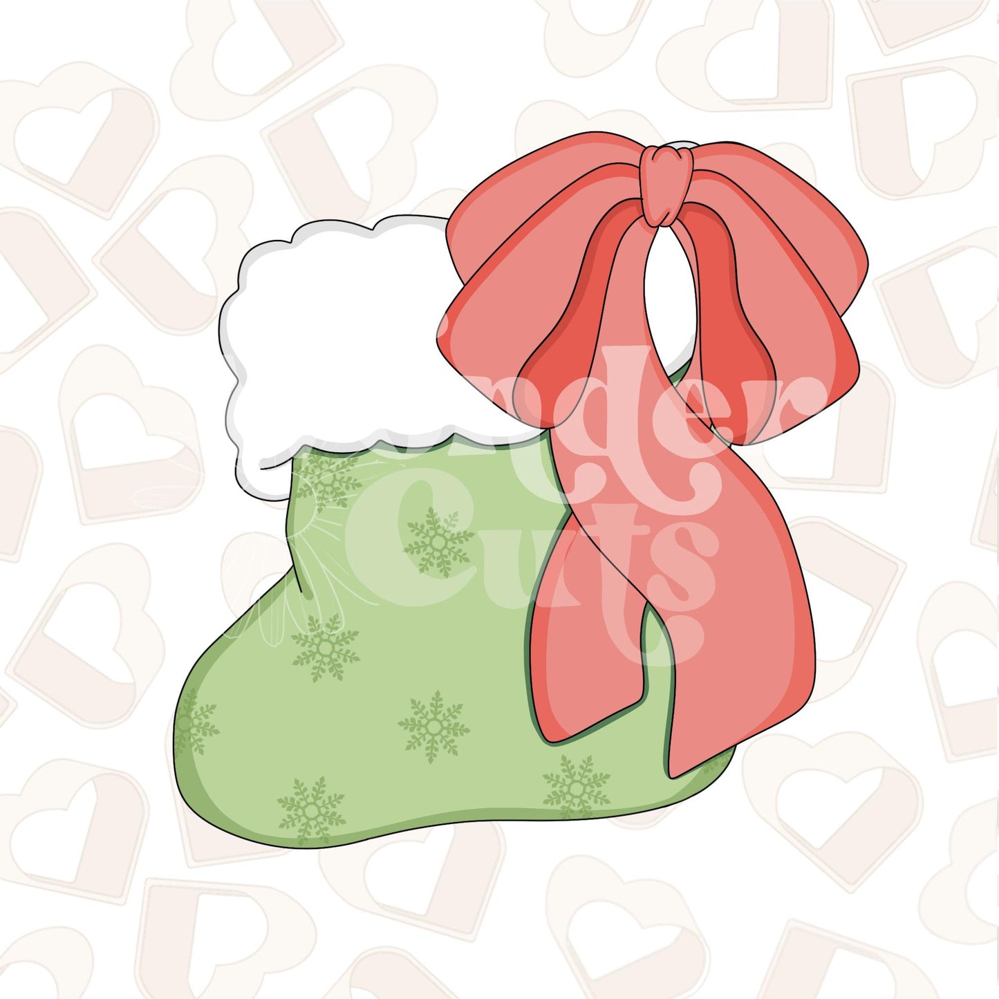 Stocking with Large Bow Cookie Cutter