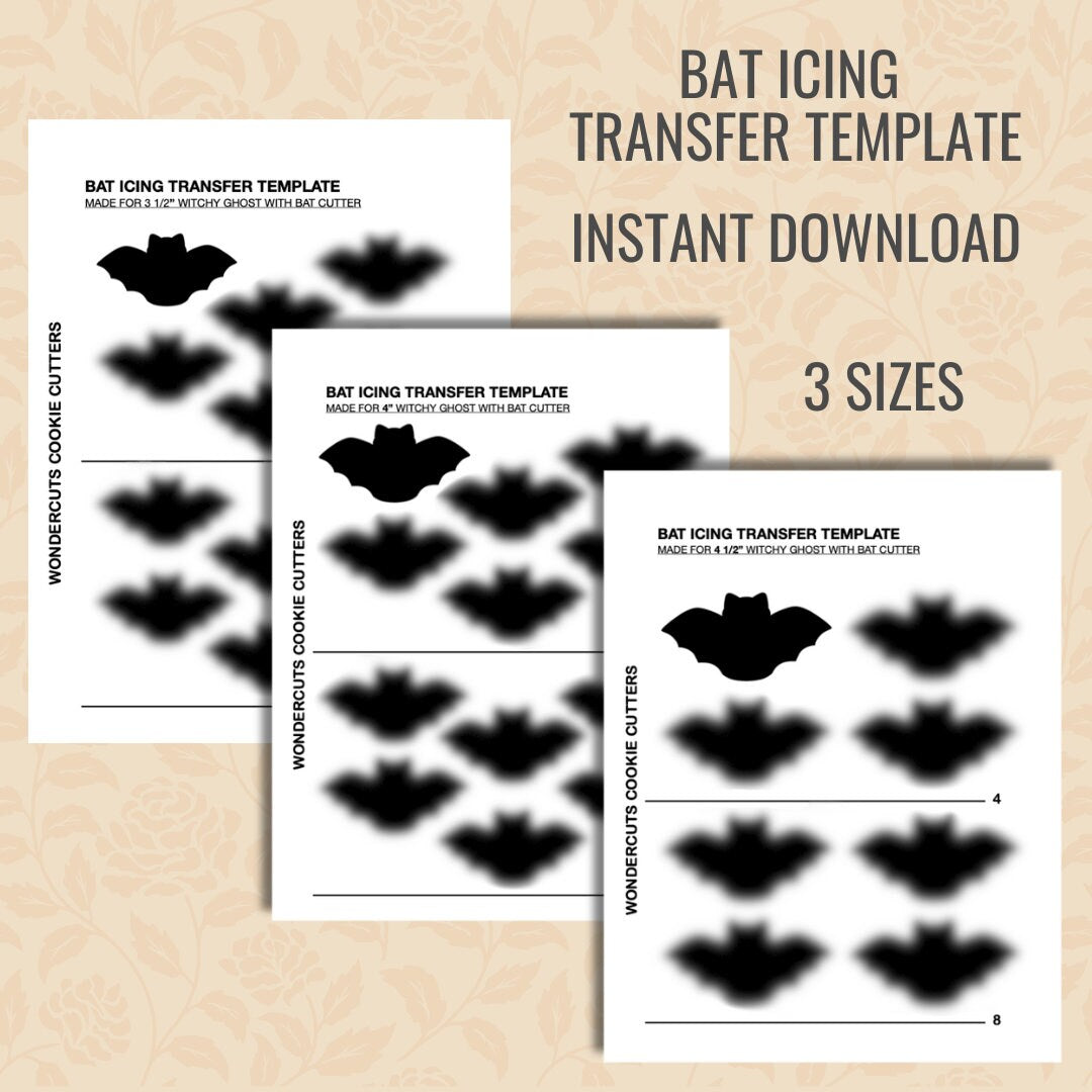 Bat Icing Transfer Template- Instant Download