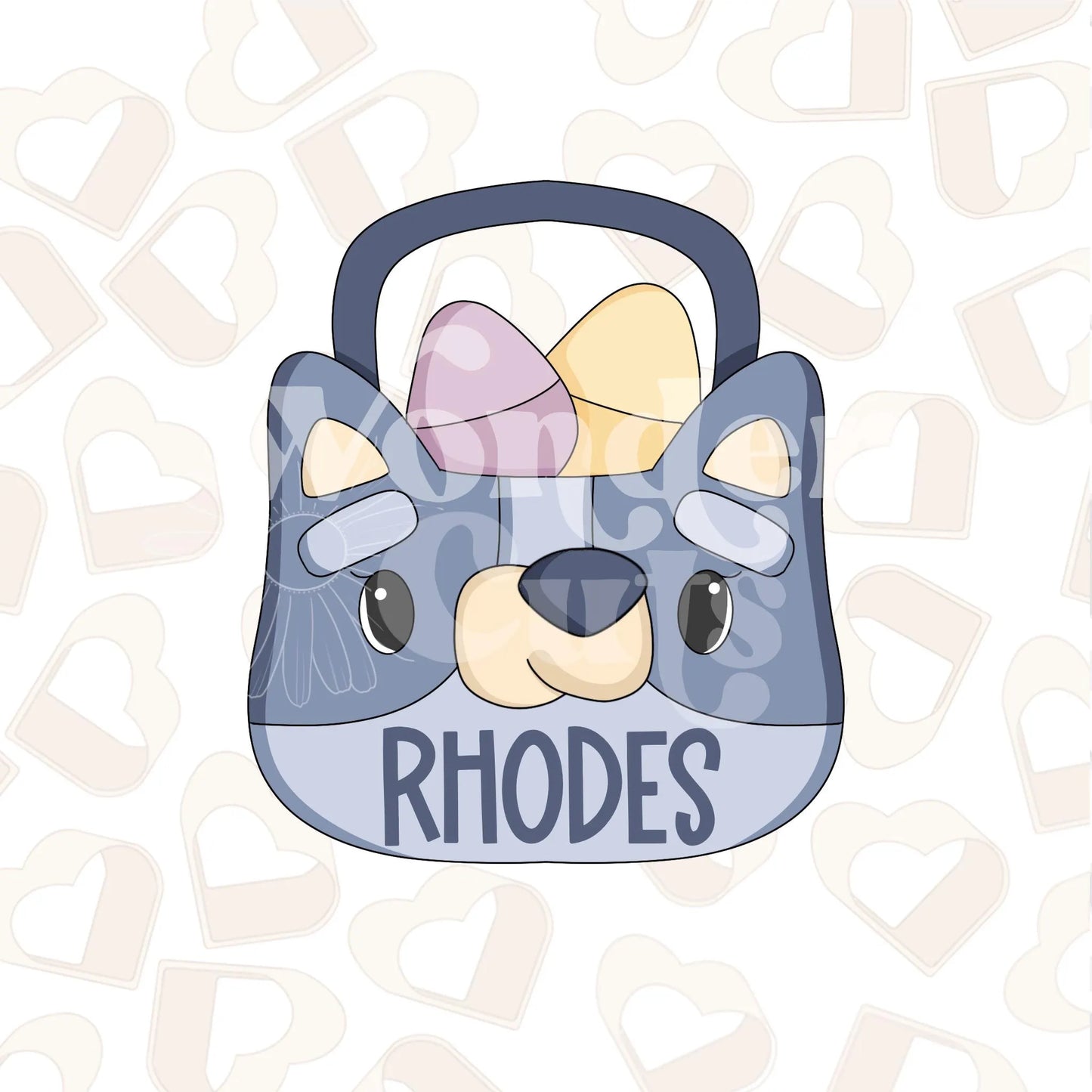 Blue Dog Easter Basket Cookie Cutter