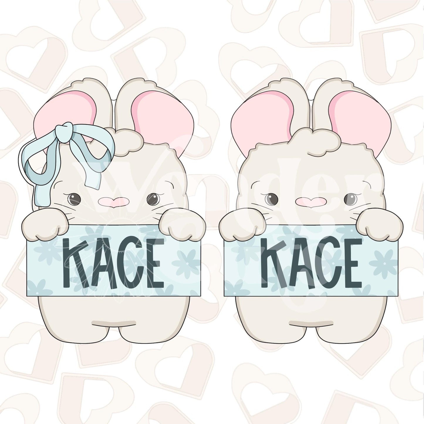 Bunny Name Plaque Cookie Cutter