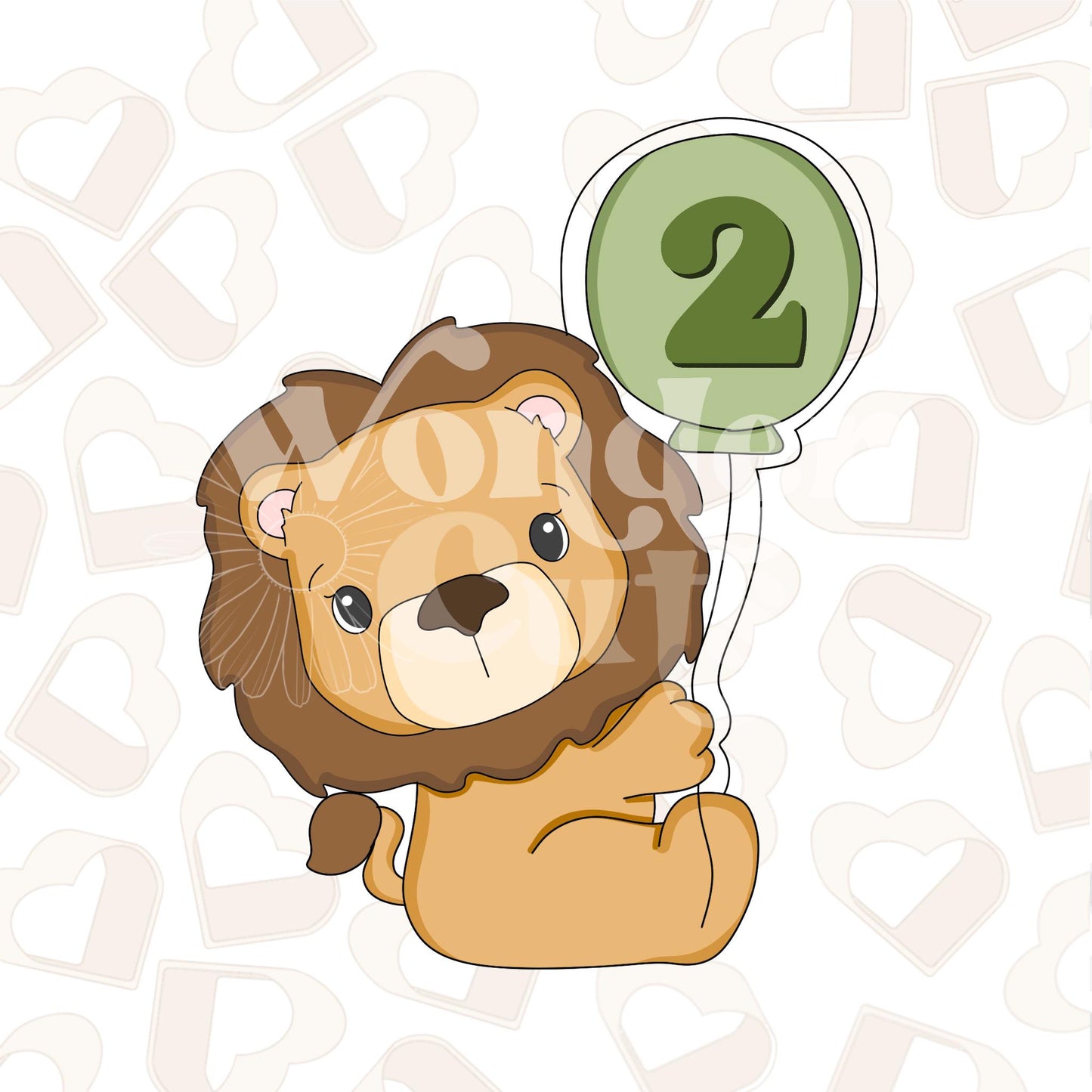 Lion Holding Balloom Cookie Cutter