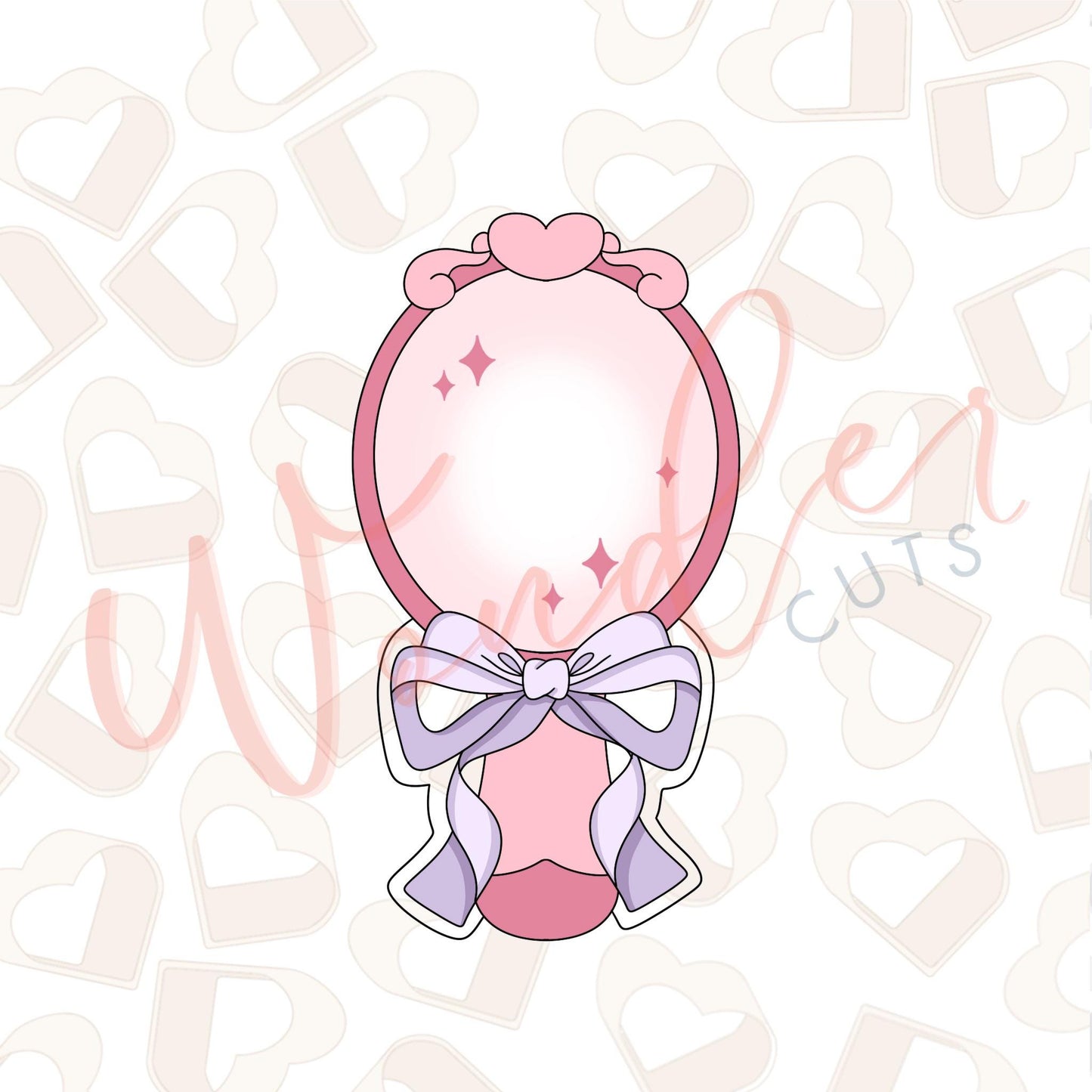 Hand Mirror with Bow Cookie Cutter