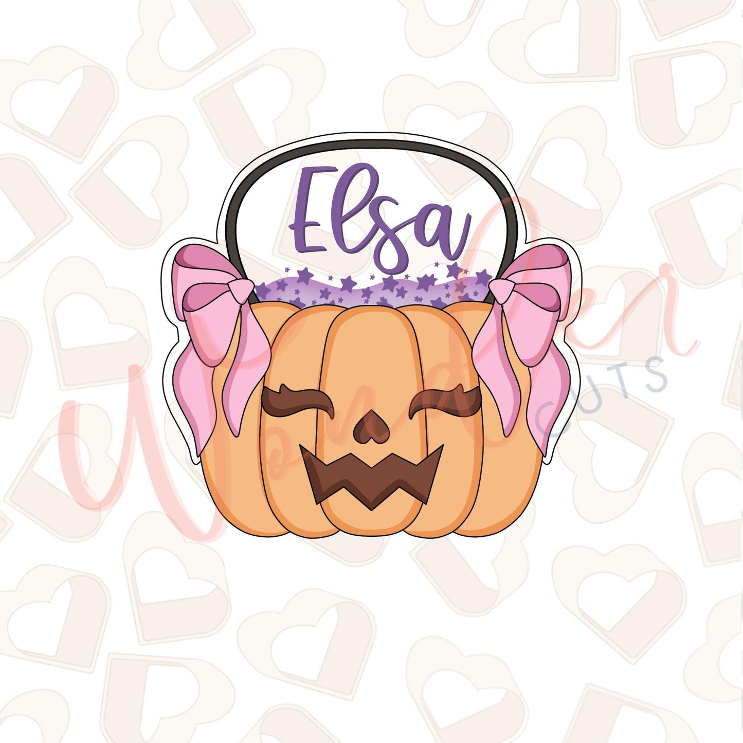 Tall Handle Candy Bag with Bows Cookie Cutter
