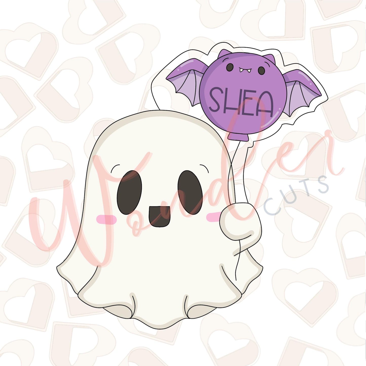 Ghost with Bat Balloon Cookie Cutter