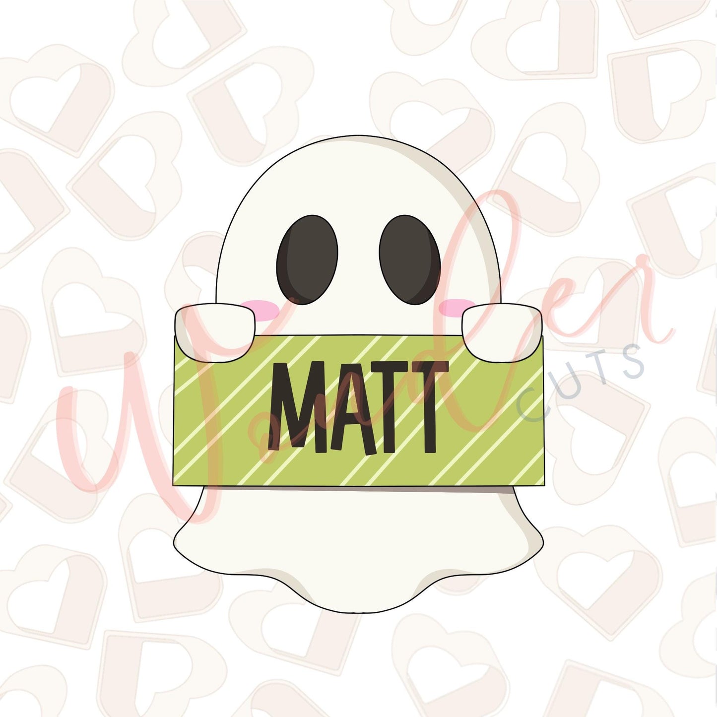 Ghost Name Plaque Cookie Cutter
