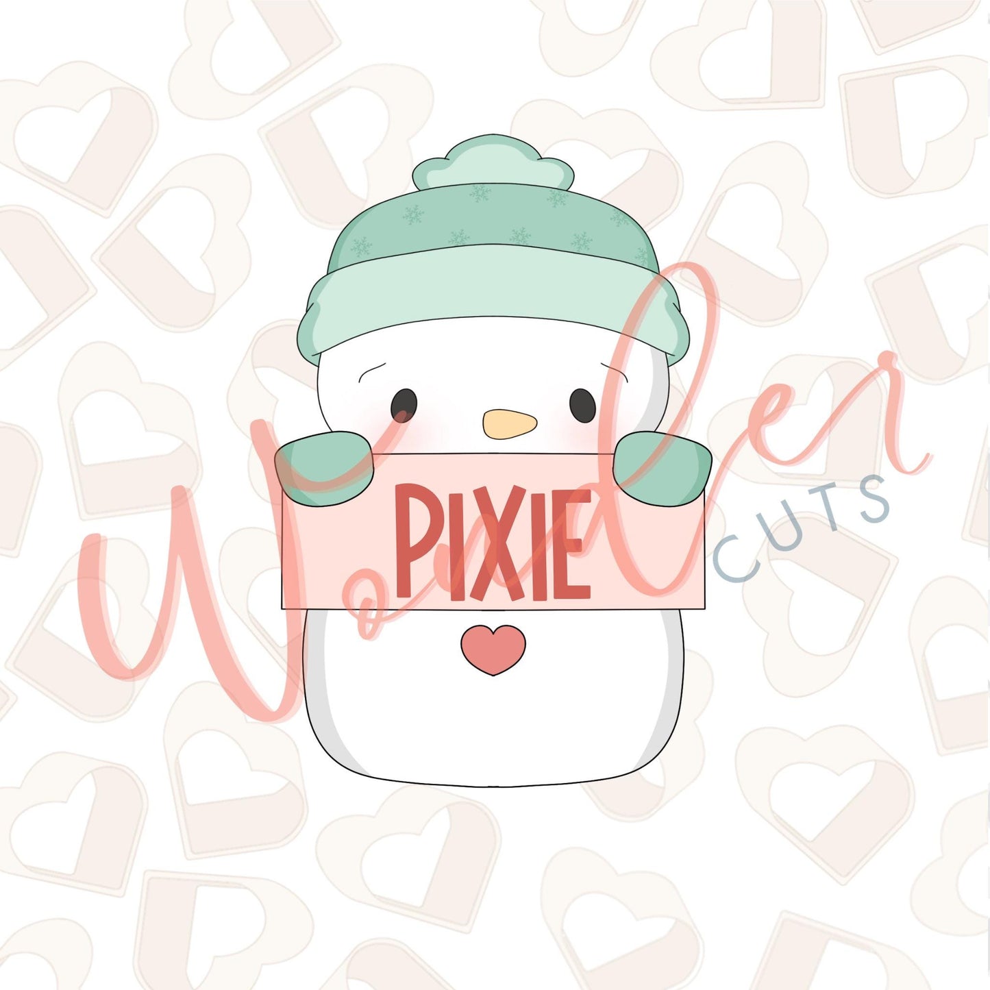 2025 Snowman Name Plaque Cookie Cutter