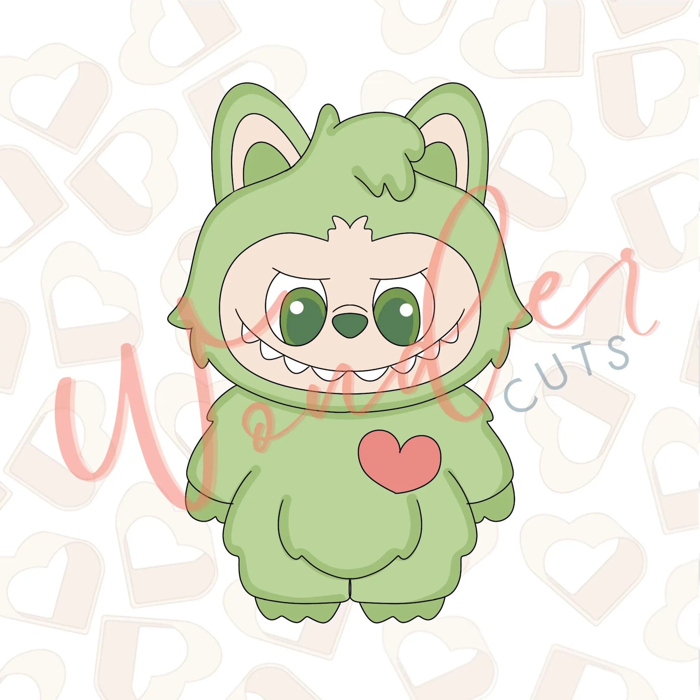 Green Plushy Monster Cookie Cutter